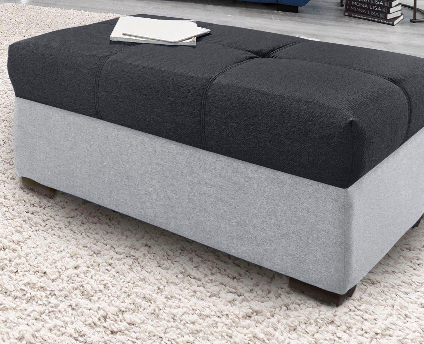 COTTA Polstergarnitur »Speedway L-Form«, (Set), Set bestehend aus: Ecksofa mit Kopfteilverstellung & Hocker