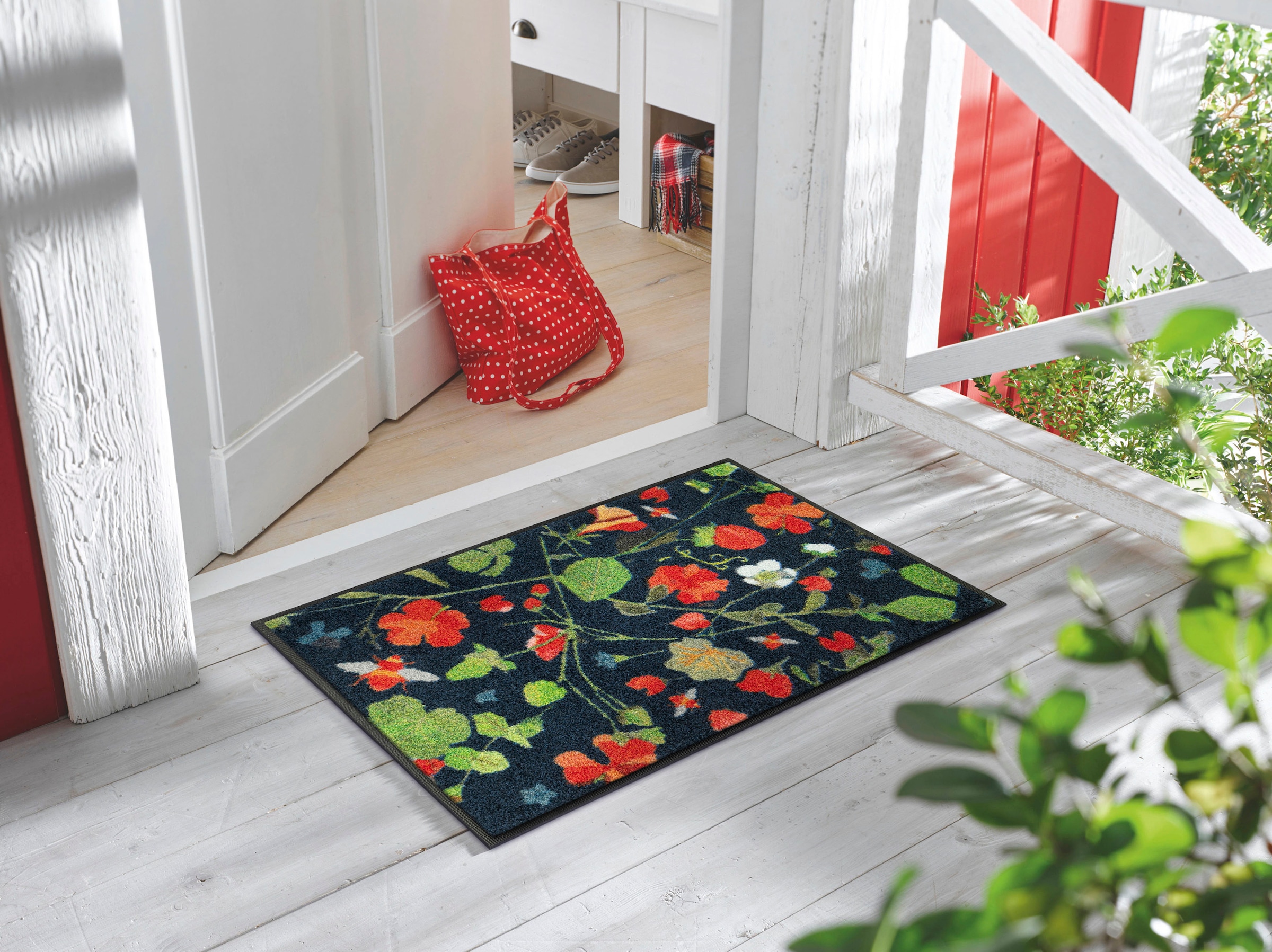 wash+dry by Kleen-Tex Fußmatte »Garden Bee«, rechteckig, 7 mm Höhe