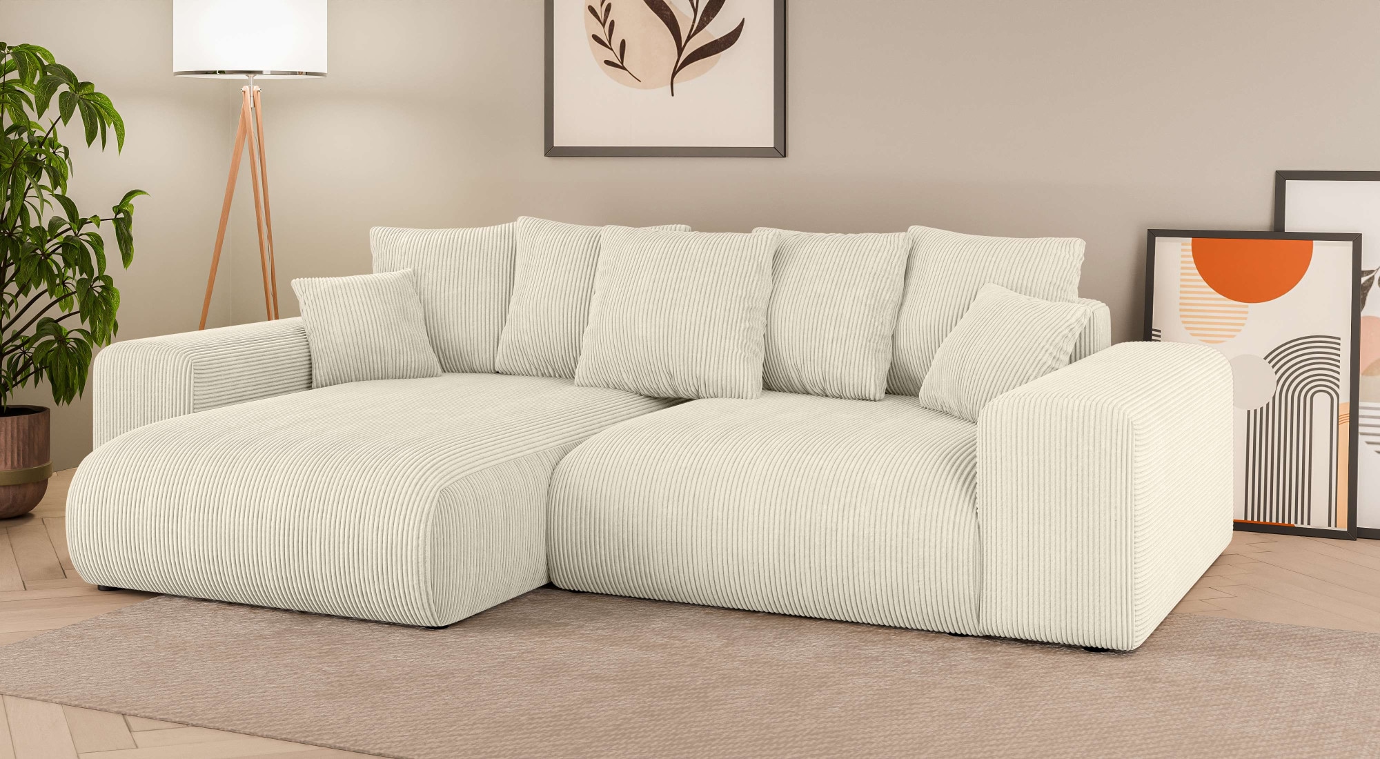 Home affaire Ecksofa »LAKESIDE mit Bettfunktion und Bettkasten, B/T/H 257/1 günstig online kaufen