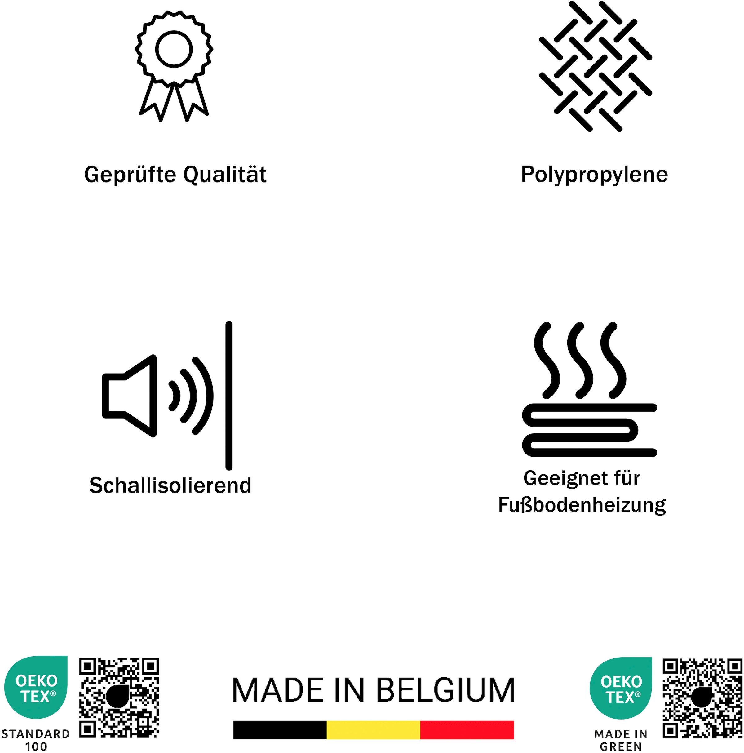 OTTO home Teppich »Ezzo, mit Bordüre, Kurzflor, Made in Belgium« rechteckig 7 mm Höhe Orient-Optik, Teppich,  Wohnzimmer, Esszimmer, Schlafzimmer