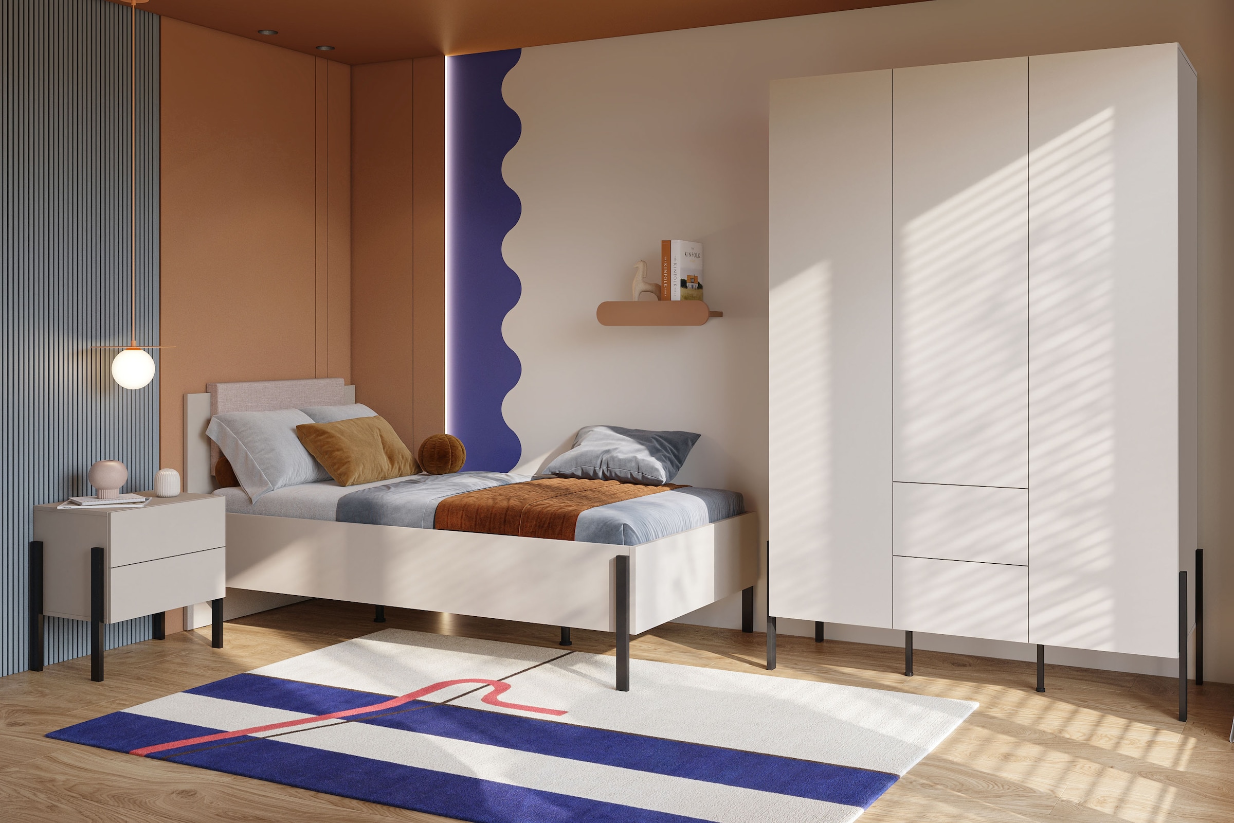 Home affaire Drehtürenschrank »Jukon, moderner Kleiderschrank mit Metallfüßen«, (B/H/T 3-Türer: ca. 135/210/60 4-Türer ca: 180/210/60), push to open Funktion, passend zur JUKON Serie, viel Stauraum
