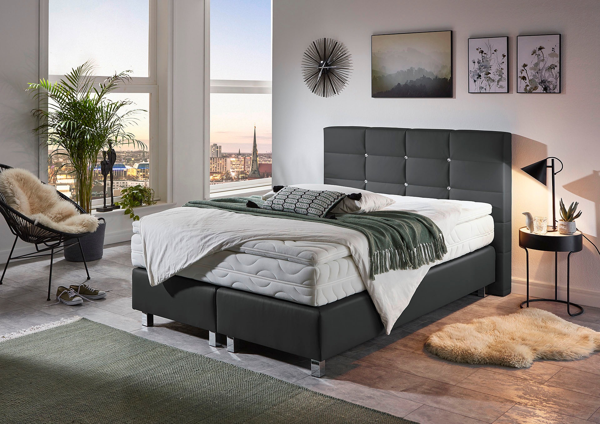 Westfalia Schlafkomfort Boxspringbett, inkl. Kaltschaum-Topper günstig online kaufen