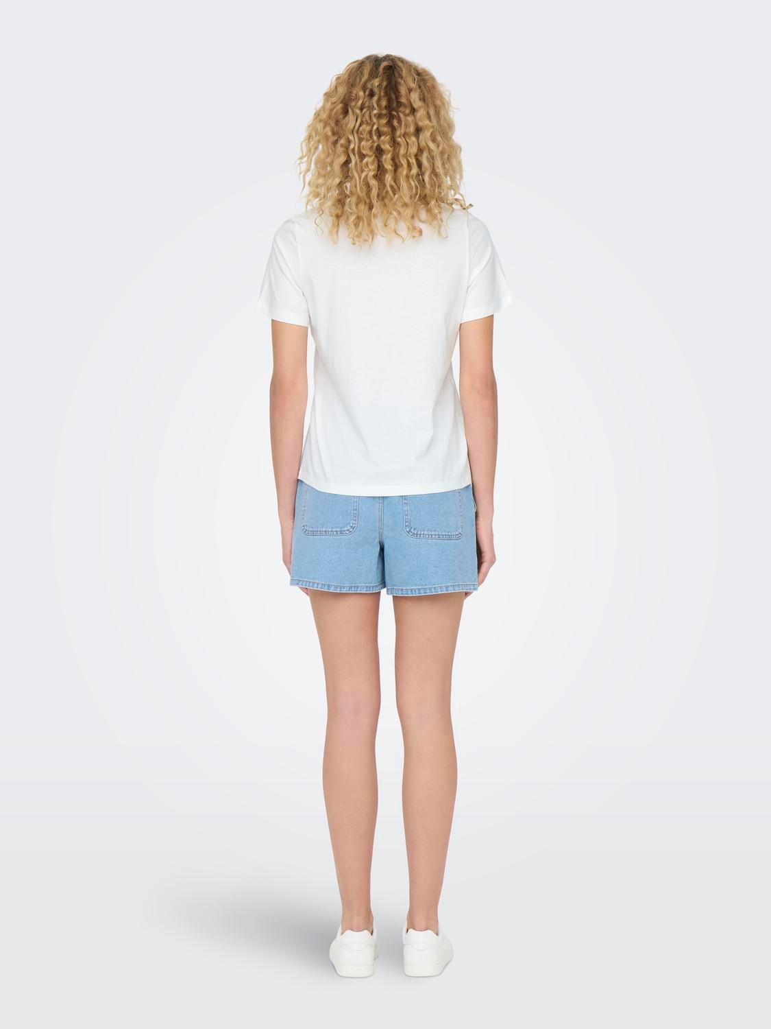 JDY Kurzarmshirt »JDYPISA S/S PRINT TOP JRS NOOS«, mit Herz Stickerei