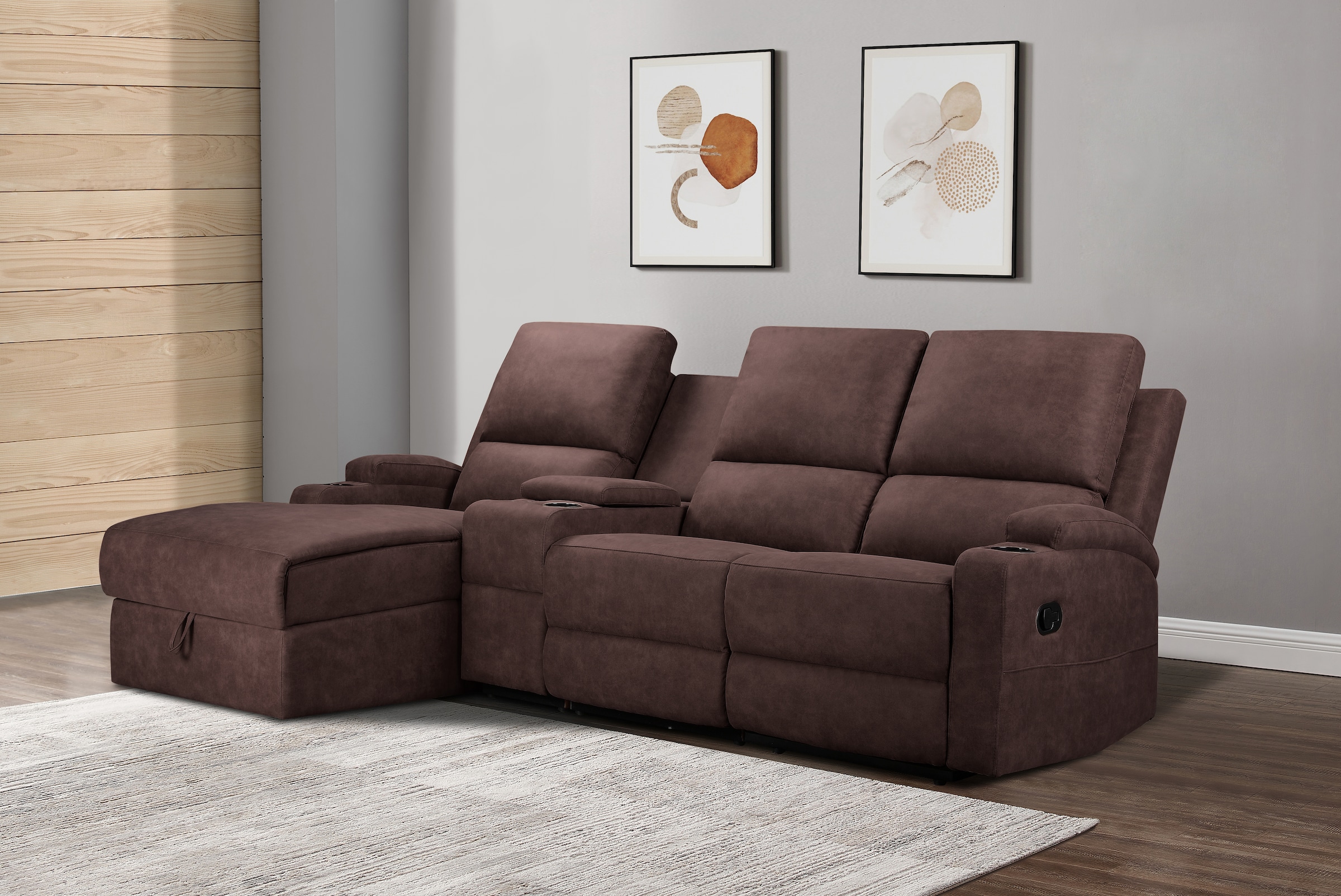 Home affaire Ecksofa »NAPORI Multimediasofa, 3er Kinosessel XXL, L-Form, 3 günstig online kaufen