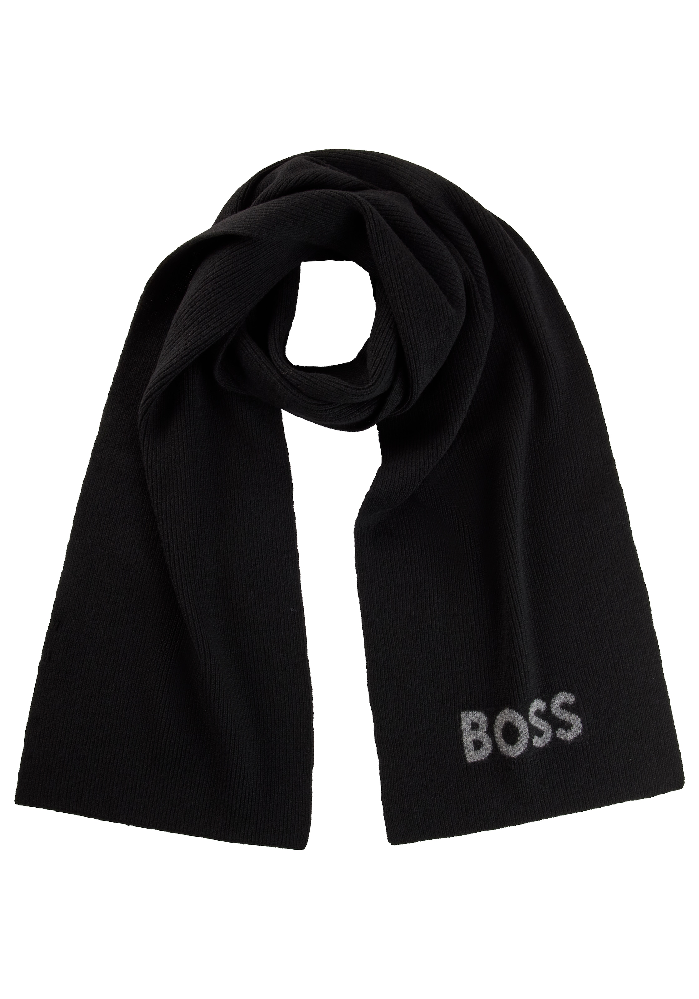 BOSS Schal »Elios Scarf« mit Logoschriftzug, unifarben Black 001