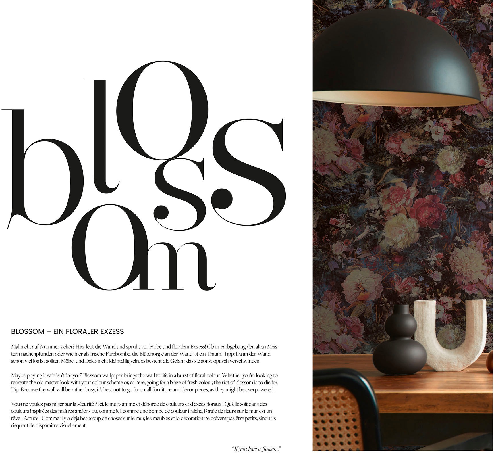 A.S. Création Vliestapete »THE BOS Blumentapete Floral«, leicht glänzend-gemustert-abstrakt, Blumenwand Tapeten Wohnzimmer Schlafzimmer Küche modern Design Optik