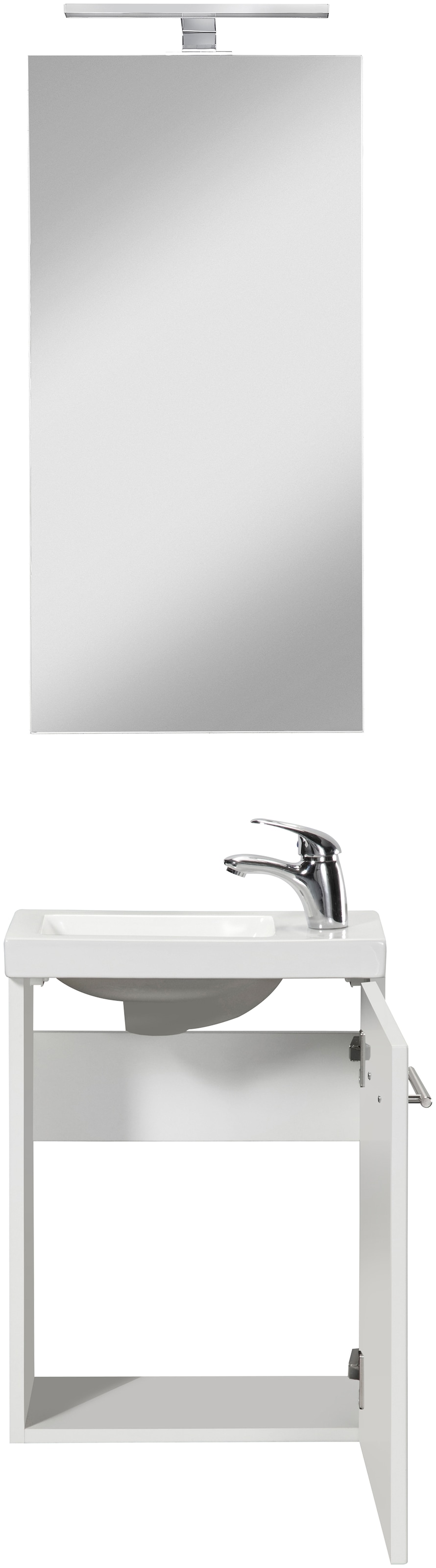 welltime Waschtisch-Set »Trento«, (Set, 4 St.), Badmöbel Breite 40cm, Gästebad SlimLine Gäste WC