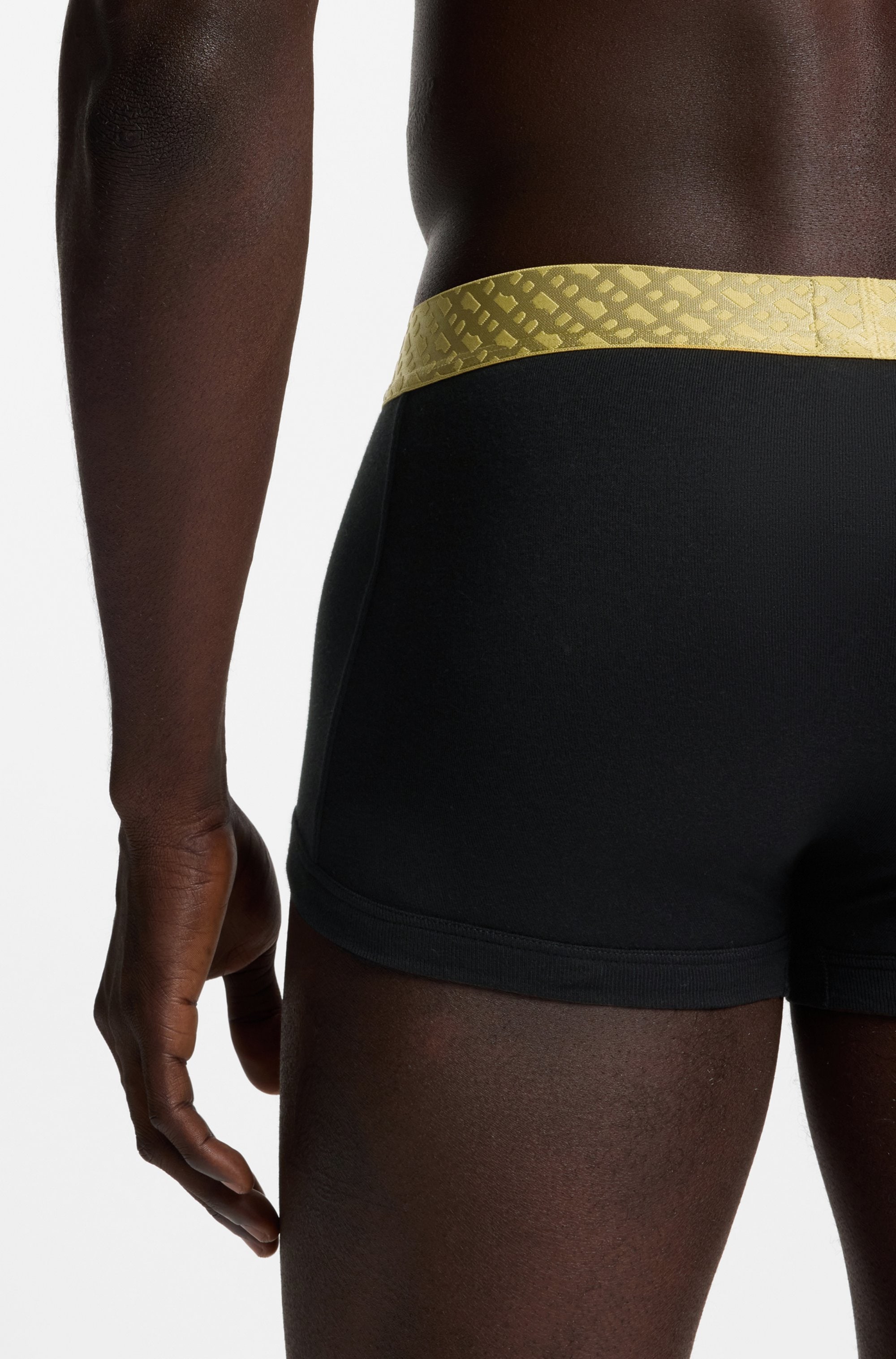 BOSS Trunk »2P Gold Mono« Neuheit, aus gerippter Baumwolle, enganliegend, kurzes Bein