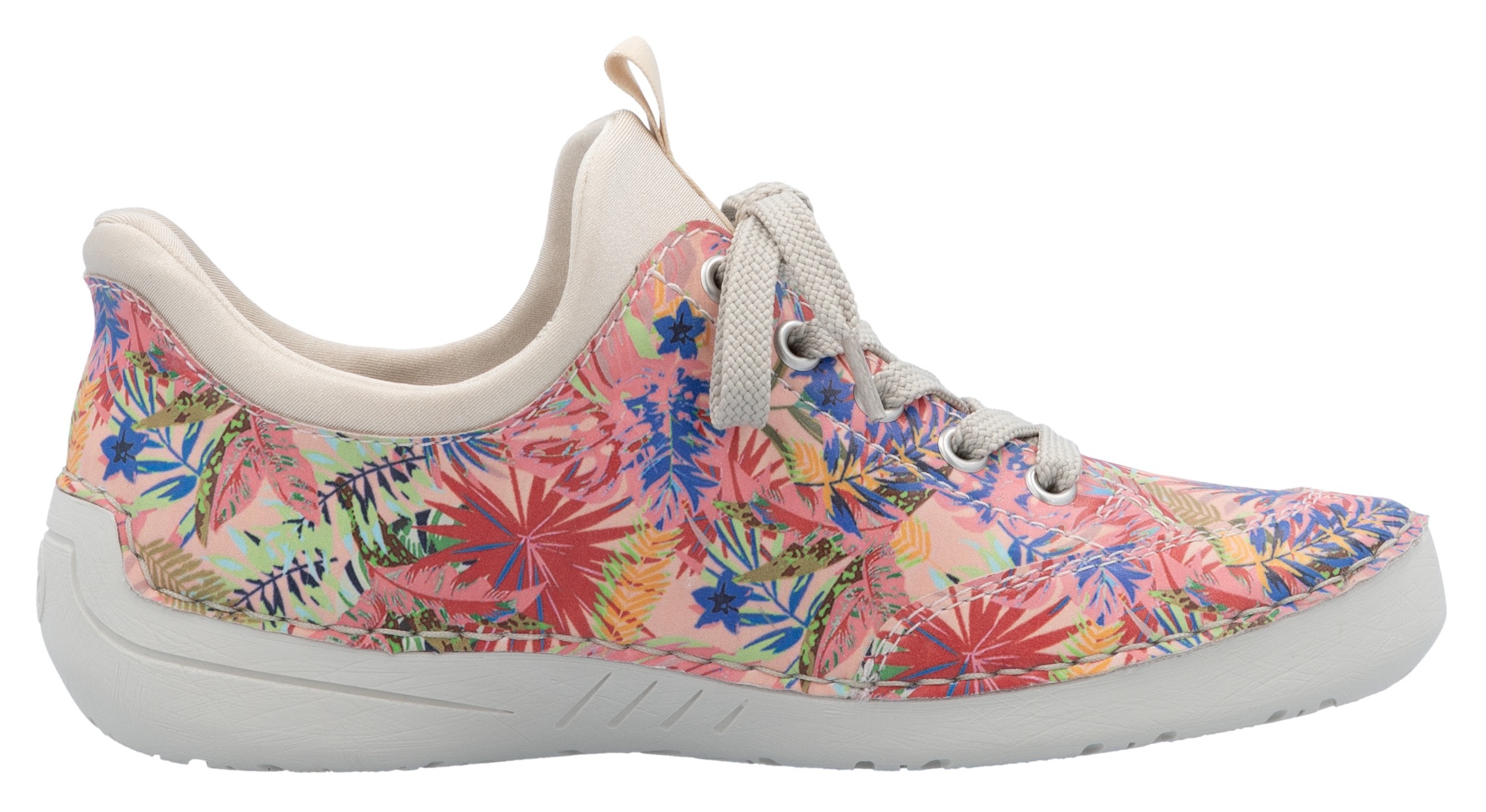 Rieker Slip-On Sneaker, Freizeitschuh, Halbschuh, Schlupfschuh mit aufgesetzter Schnürung