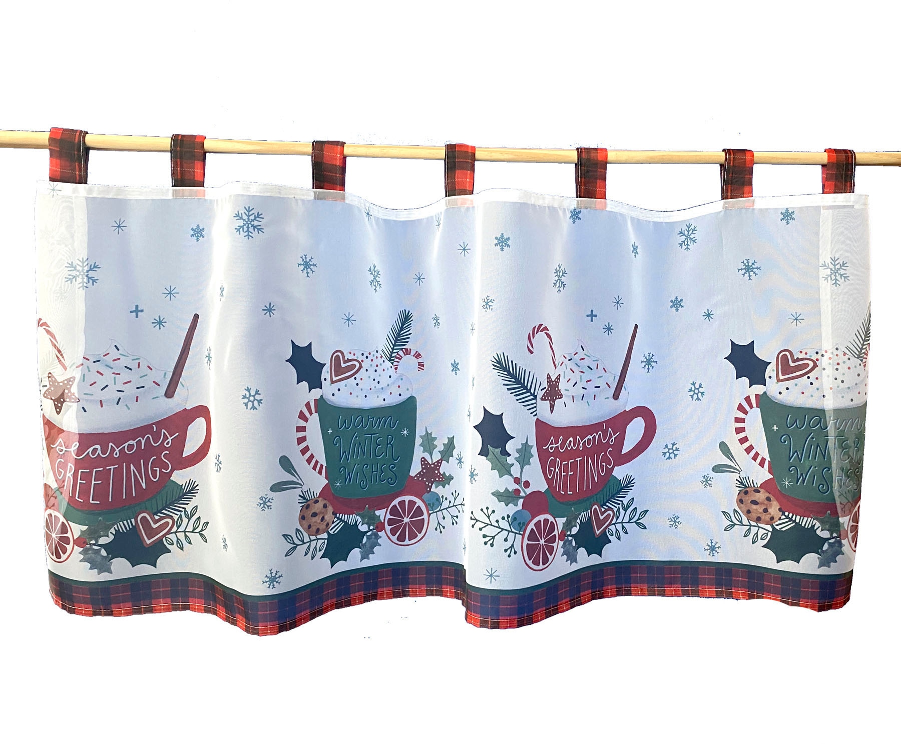 Weckbrodt Scheibengardine »Seasons Greetings«, (1 St.), Bistro, Voile, Bord günstig online kaufen