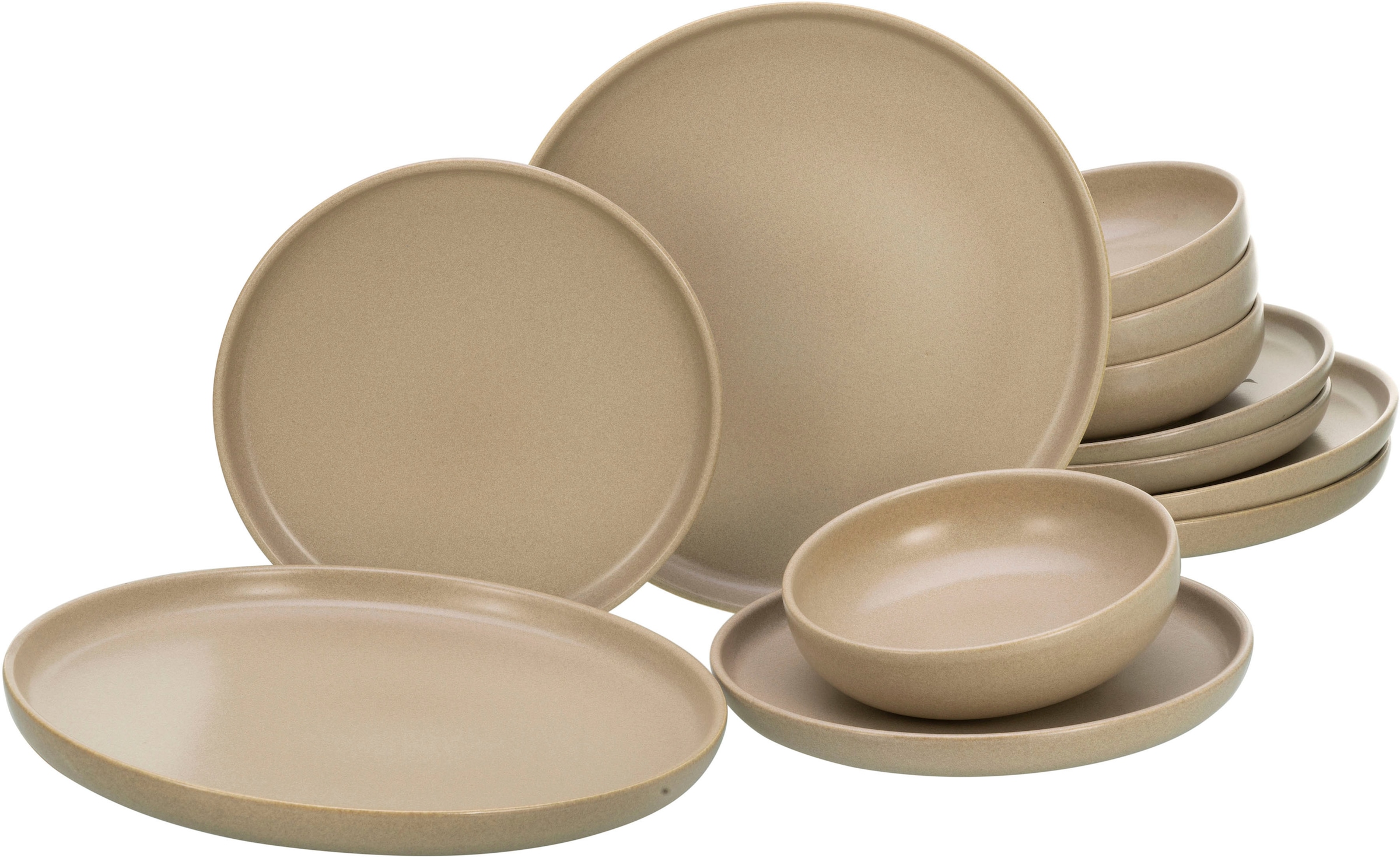 CreaTable Tafelservice »Uno«, (Set, 12 tlg.), weiche, harmonisch ausbalanci günstig online kaufen
