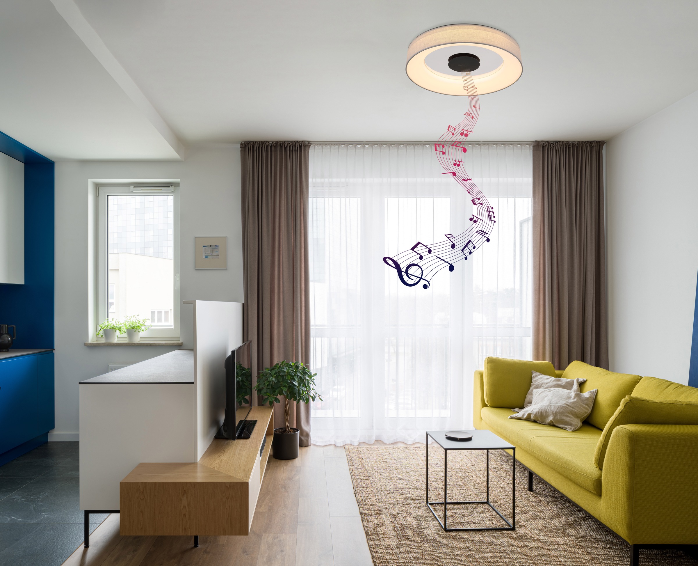 GLOBO LIGHTING LED Deckenleuchte »TERPSA« LED-Modul 1 Stk. Deckenlampe/rund/Wohnzimmer/Schlafzimmer/elegant