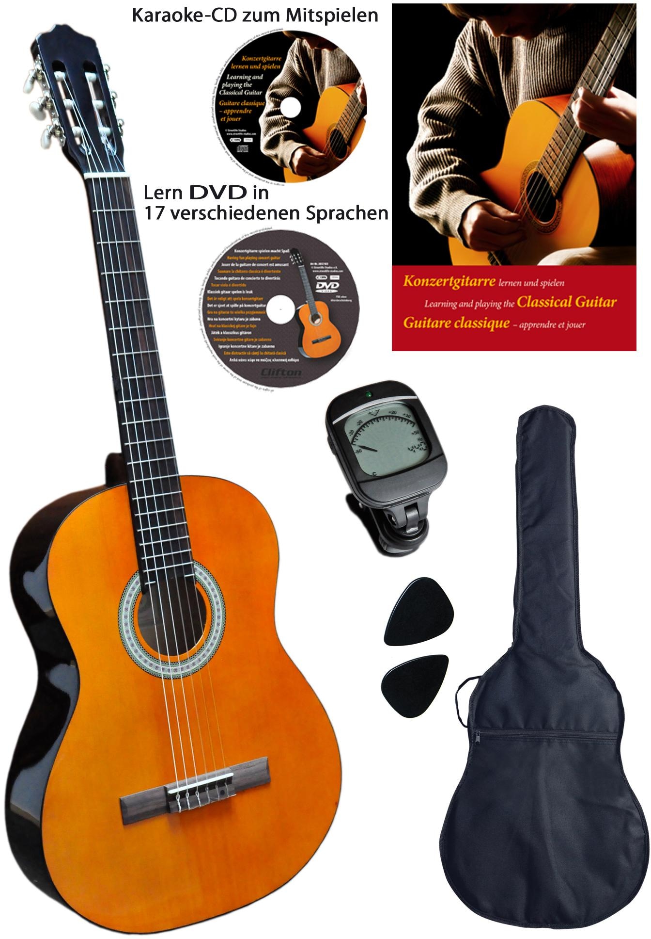 CLIFTON Konzertgitarre »-Konzertgitarre« Komplettset natur