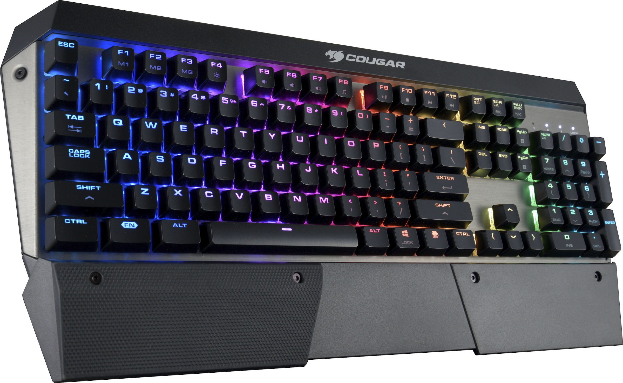 Cougar Gaming-Tastatur »ULTIMUS RGB Mechanisch«, (Easy-Switch-Fn-Tasten-Lautstärkeregler-Makro-Tasten-Multimedia-Tasten-Profil-Speicher-Windows-Sperrtaste-Ziffernblock), CHERRY RGB MX-Tasten