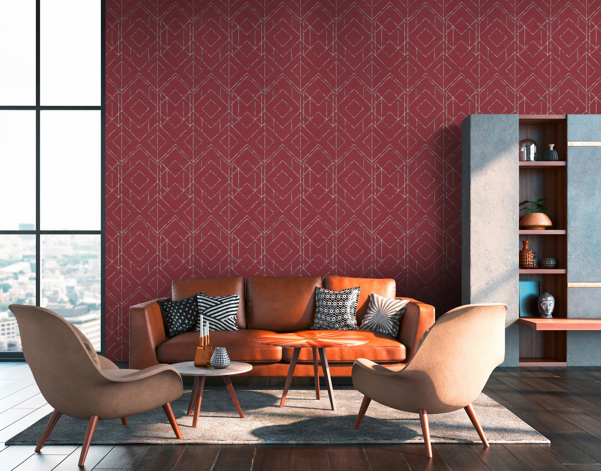 living walls Vliestapete »Metropolitan Stories, Ava New York«, geometrisch-grafisch-Motiv, Orientalische Tapete Geometrisch Tapeten Wohnzimmer Schlafzimmer Flur