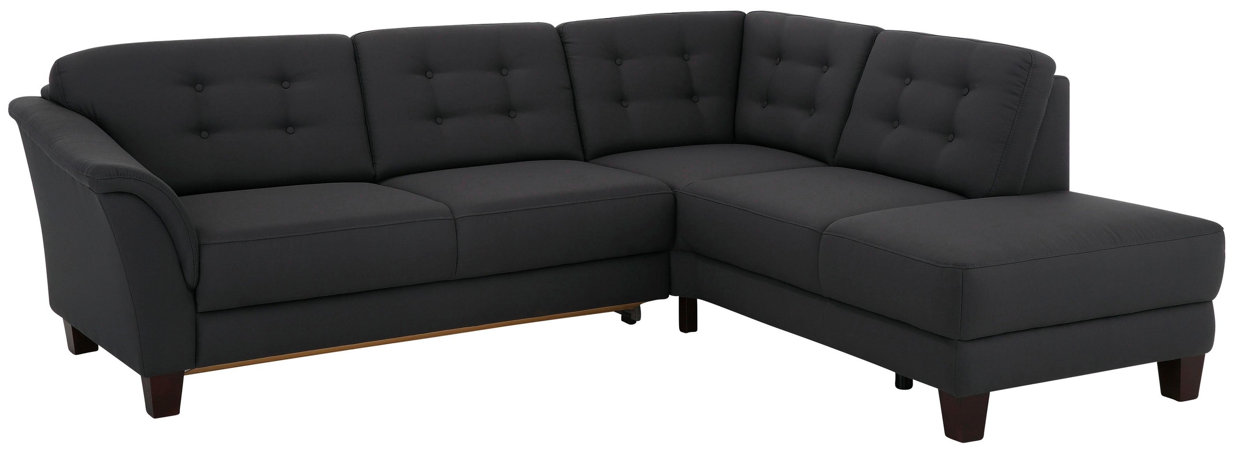 Home affaire Ecksofa »Trondheim L-Form«, mit Federkern und Knopfheftung im Rücken, Füße Buche dunkel