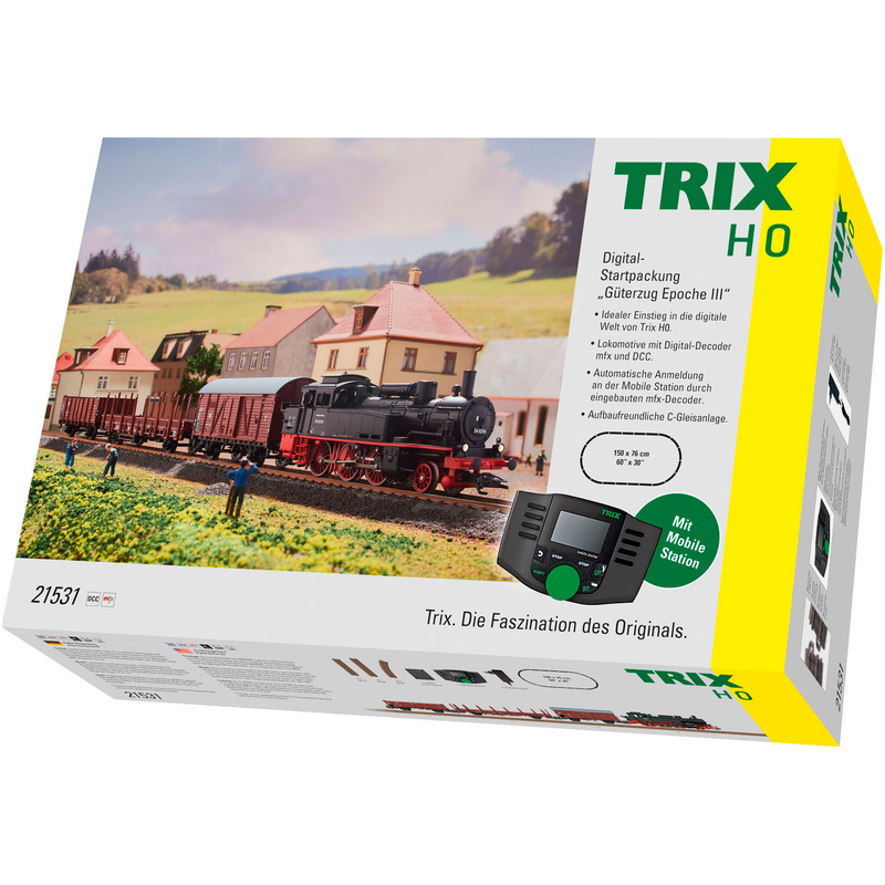 TRIX Modelleisenbahn-Set »Digital-Startpackung Güterzug Epoche III - T21531« Made in Europe schwarz/braun