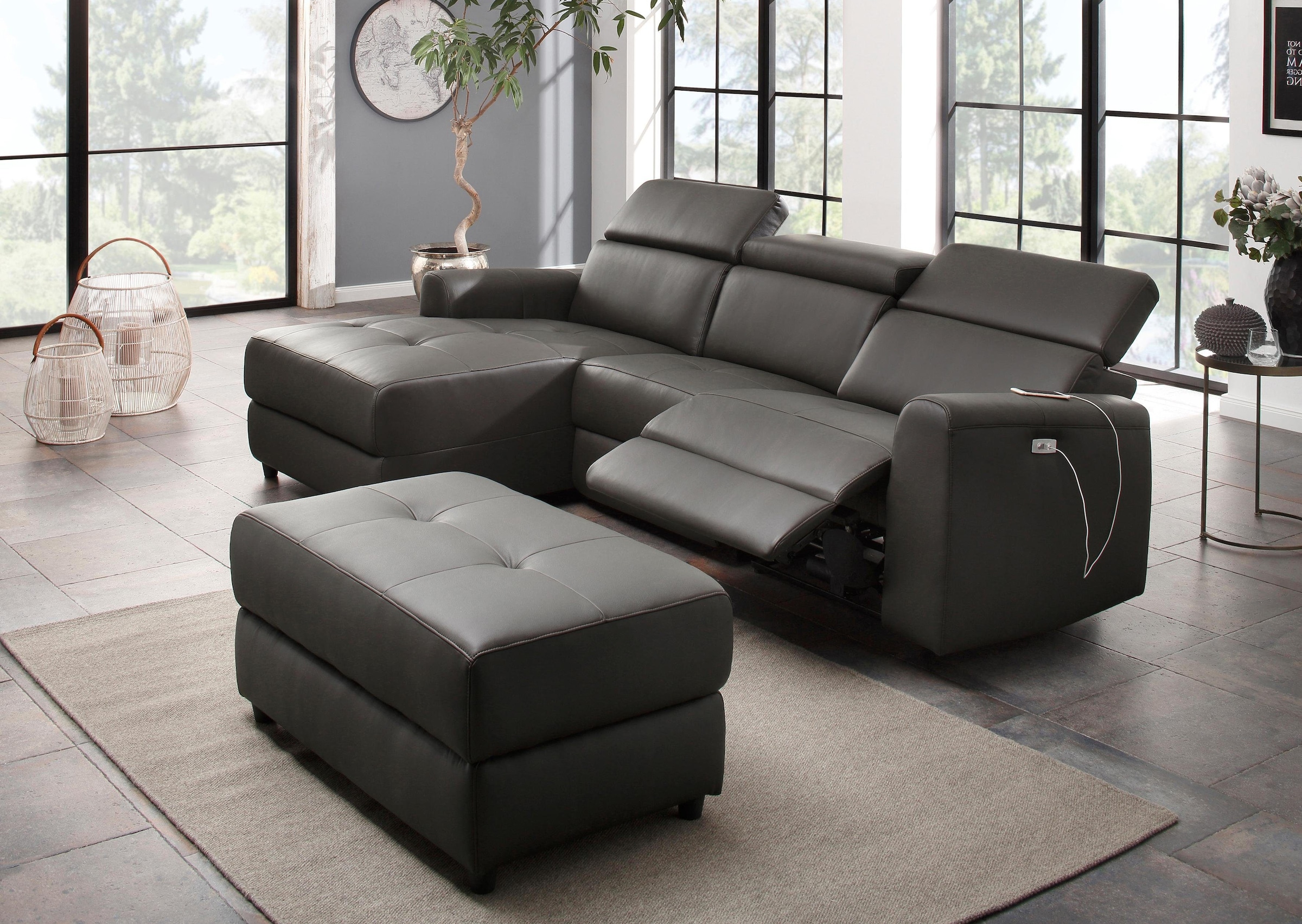 Home affaire Ecksofa »Sentrano, L-Form,«, 275 cm, man. o. elektr. Relaxfunktion und USB/Kopfverstellung