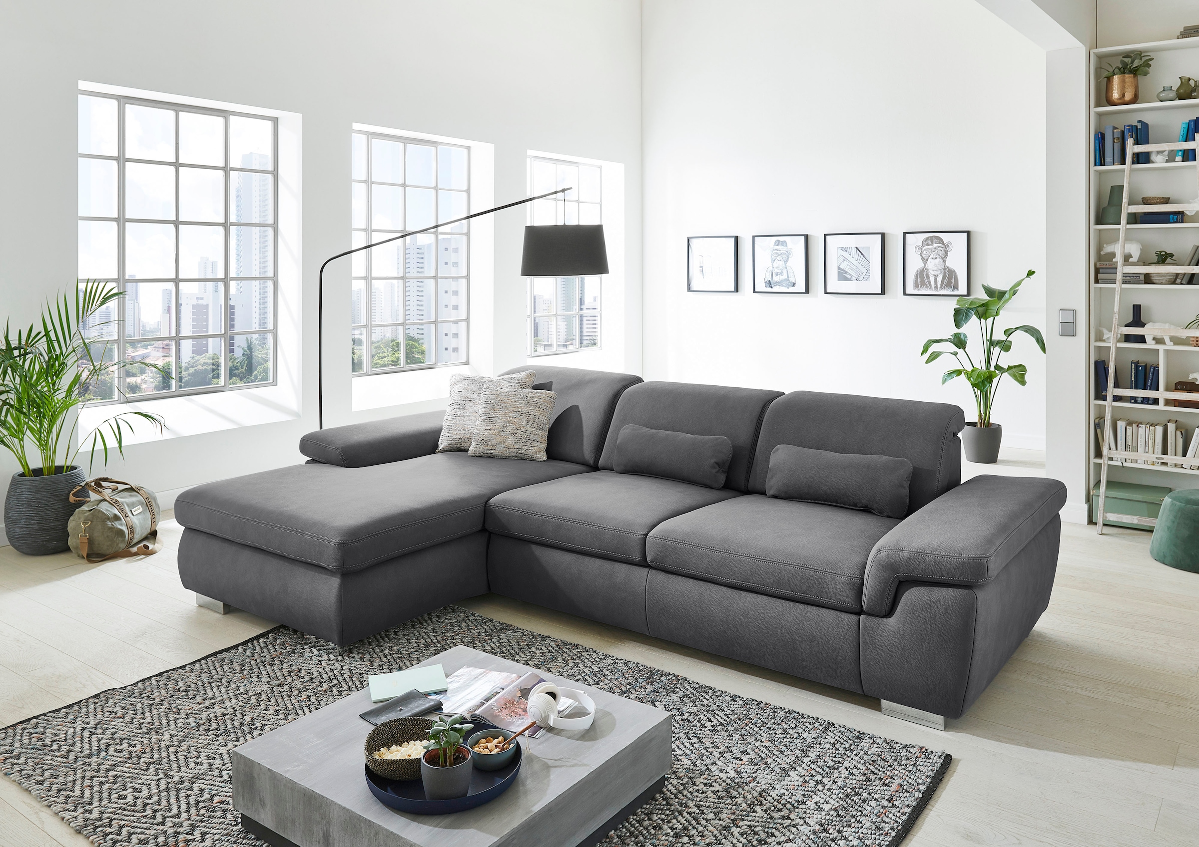Die PlanBar Ecksofa »MP-IN17041 L-Form«, mit Sitztiefenverstellung, optional Kopfteilverstellung & Bettfunktion