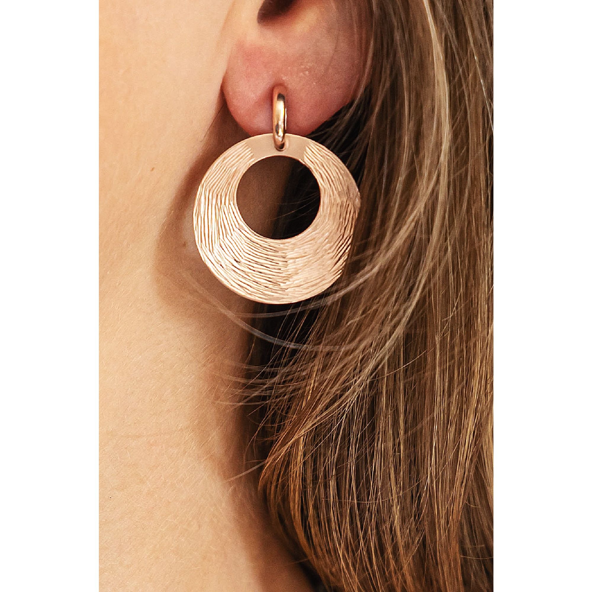 CELESTA Paar Ohrstecker »Silber 925 rosé-vergoldet mit diamantierter Oberfläche«