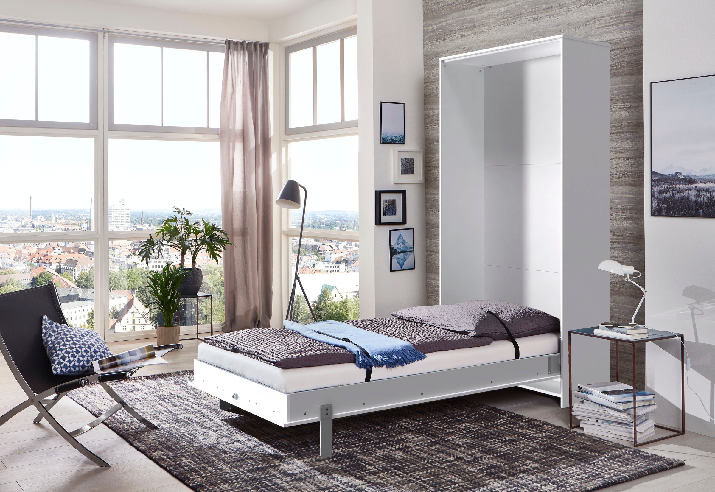 Wimex Schrankbett »Juist Schrankklappbett Gästebett«, vertikal klappbar, 3 Liegeflächen, mit Lattenrost, Made in Germany
