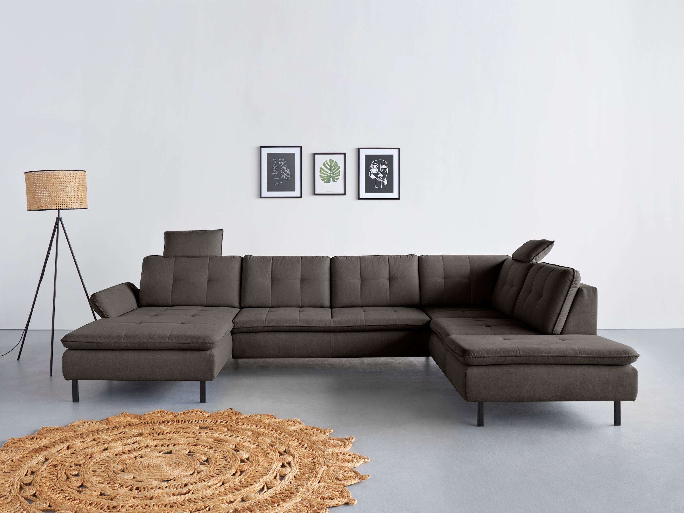 Home affaire Wohnlandschaft »Birkholm U-Form« Armlehnverstellung, auch in E günstig online kaufen