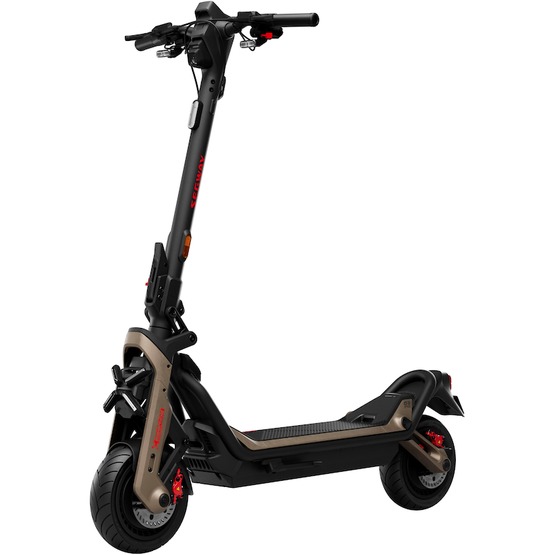 SEGWAY E-Scooter »Superscooter GT3 Pro« mit 80 km/h, 138 km Eco Modus Reichweite, 150 kg Tragfähigkeit schwarz/silberfarben/rot