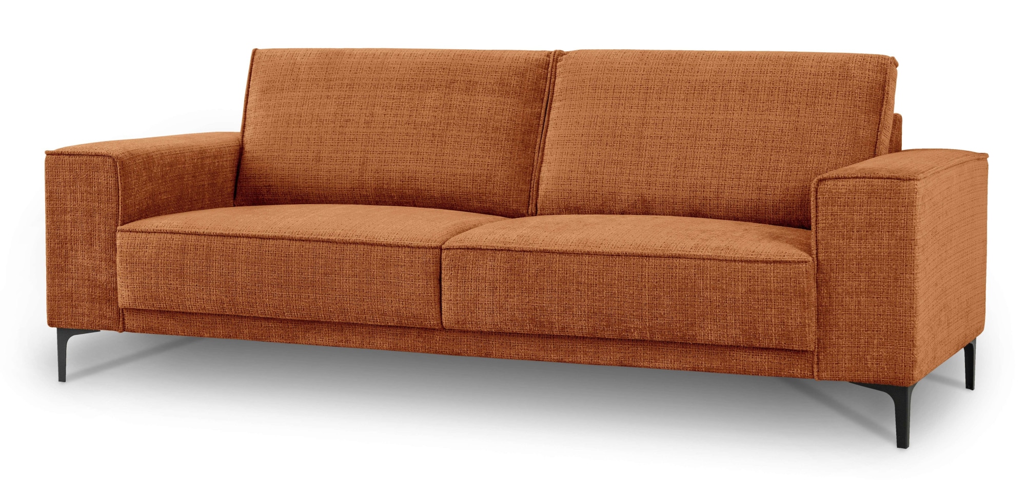 Places of Style 3-Sitzer »3er Sofa Oland, Struktur, Flachgewebe, Luxus-Microfaser, Boucle«, 224 cm, Wellenunterfederung, Skandi-Design, Metallfüße