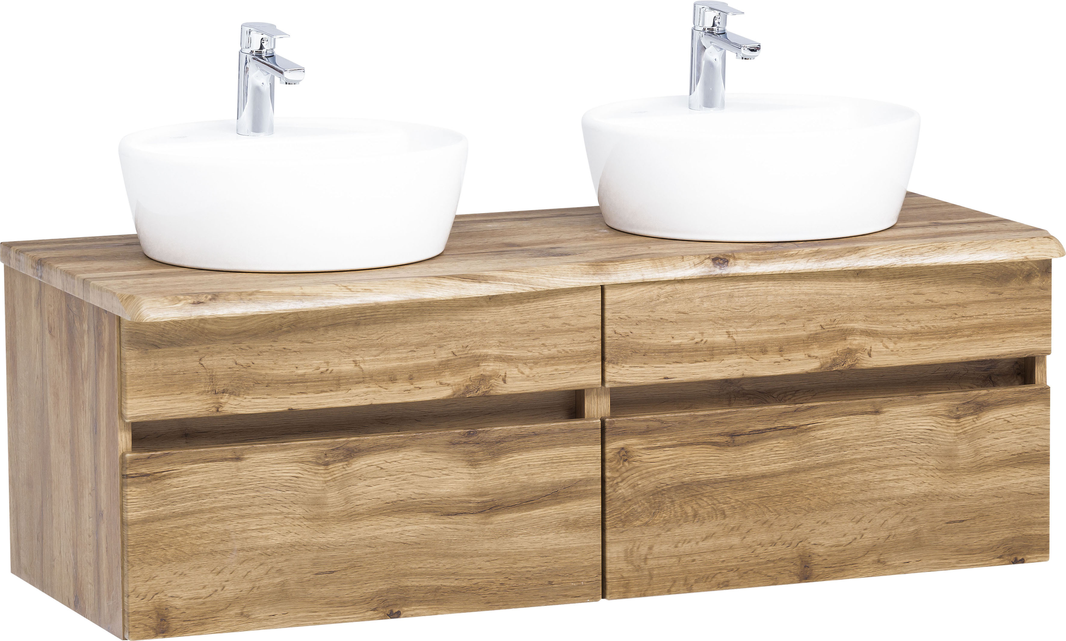 Waschbeckenschrank „Lienz“, wotaneiche B/H/T: 120 cm x 54,5 cm x 47 cm