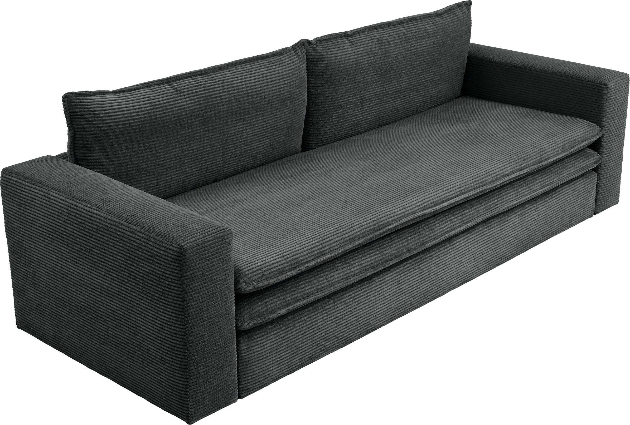 Home affaire 3-Sitzer »PIAGGE« Cord-Bezug - mit Bettfunktion und Bettkasten, mit praktischem Topper