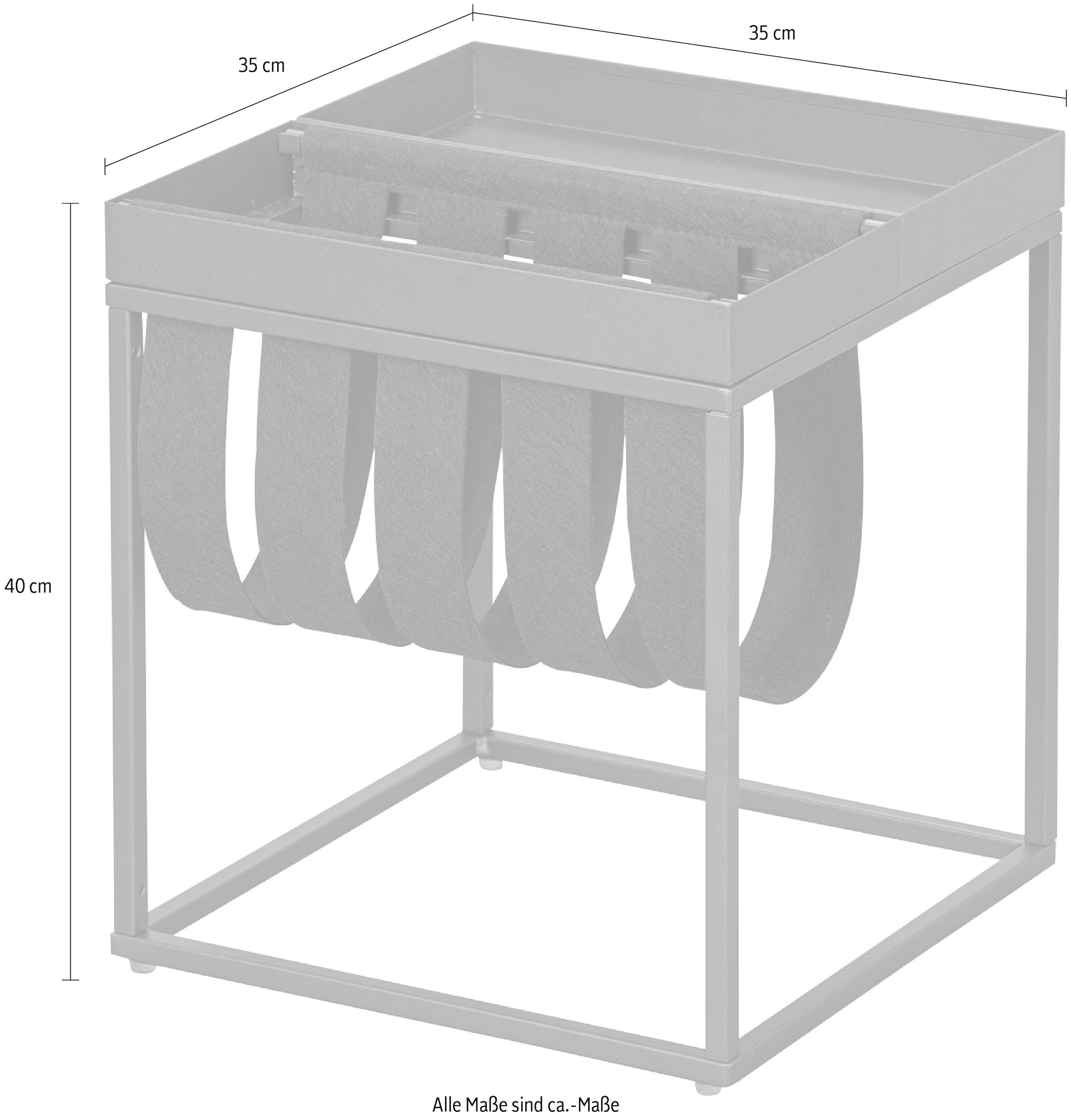 Inter Link Beistelltisch »Club NY« mit praktischem Ablagefach aus Filz