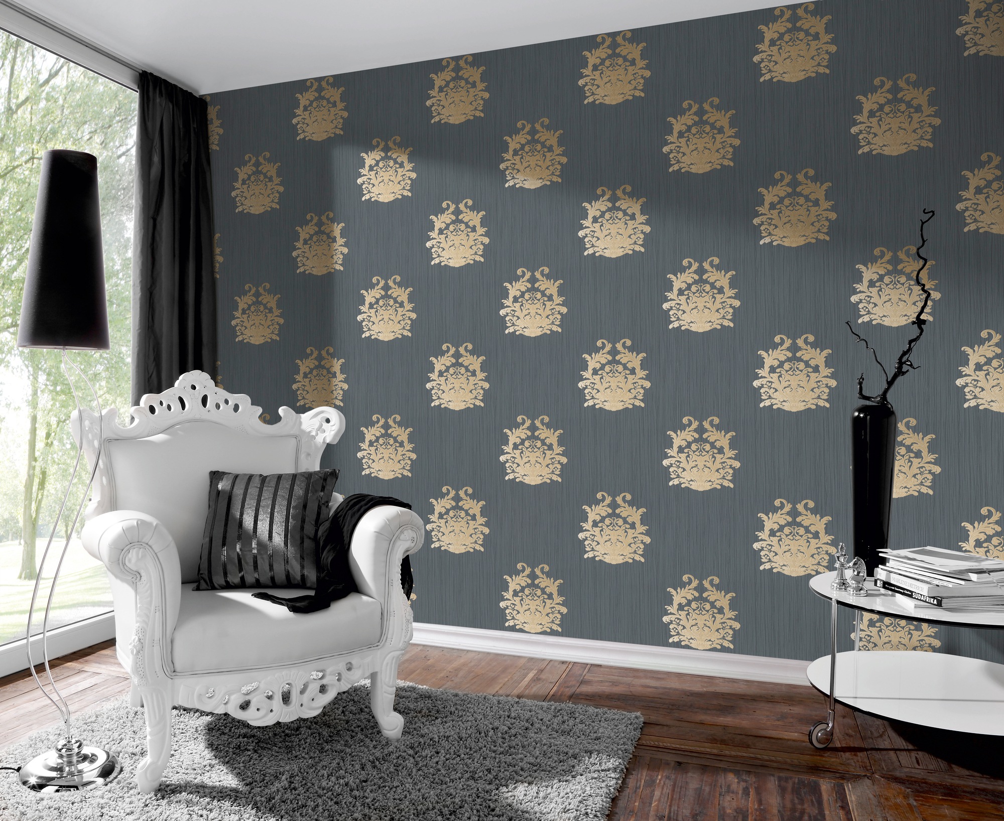 Architects Paper Vliestapete »Nobile«, Barock-ornamental-gemustert, Ornament Tapete Barock Tapeten Wohnzimmer Schlafzimmer Küche Design
