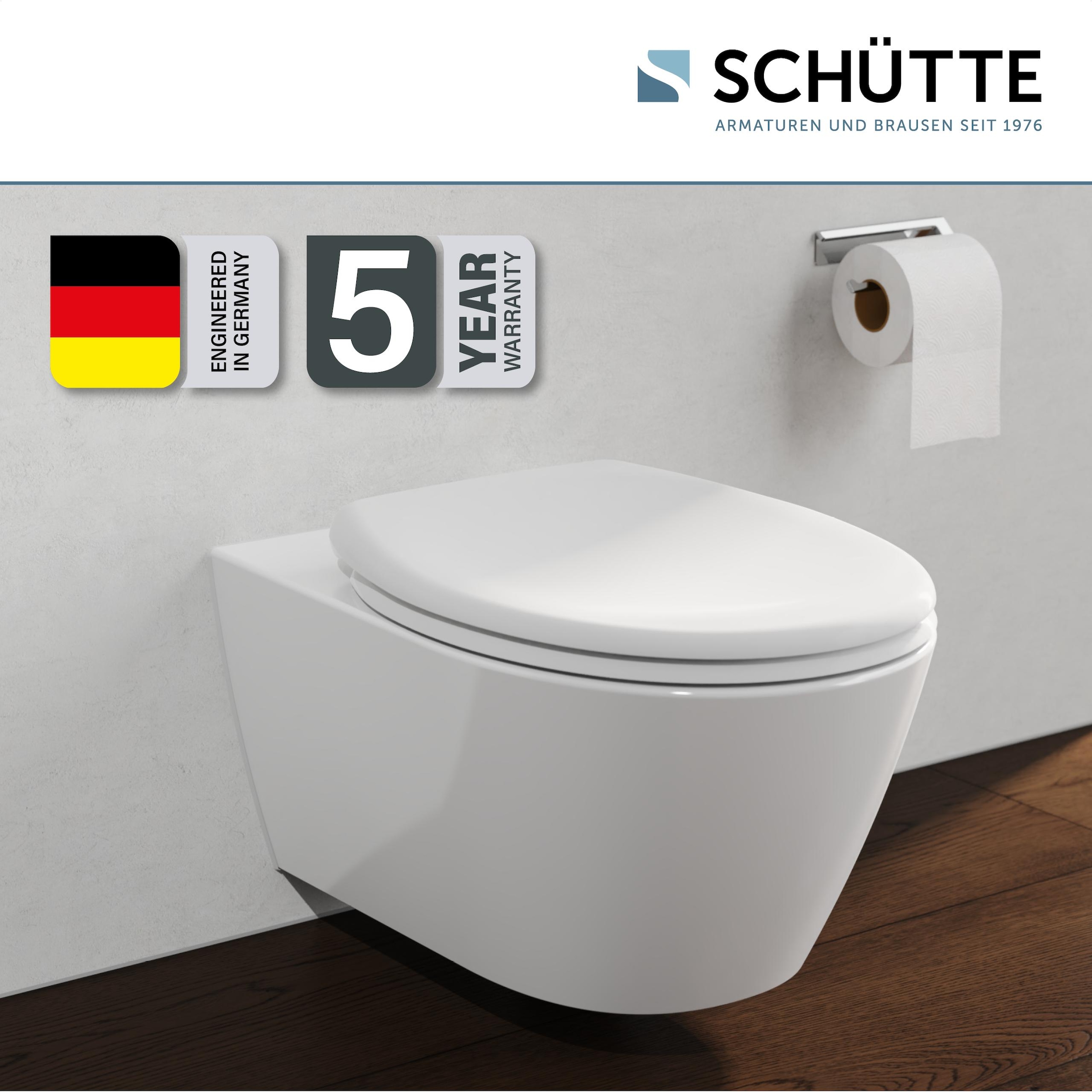 Schütte WC-Sitz »WHITE«, Duroplast, mit Absenkautomatik und Schnellverschluss
