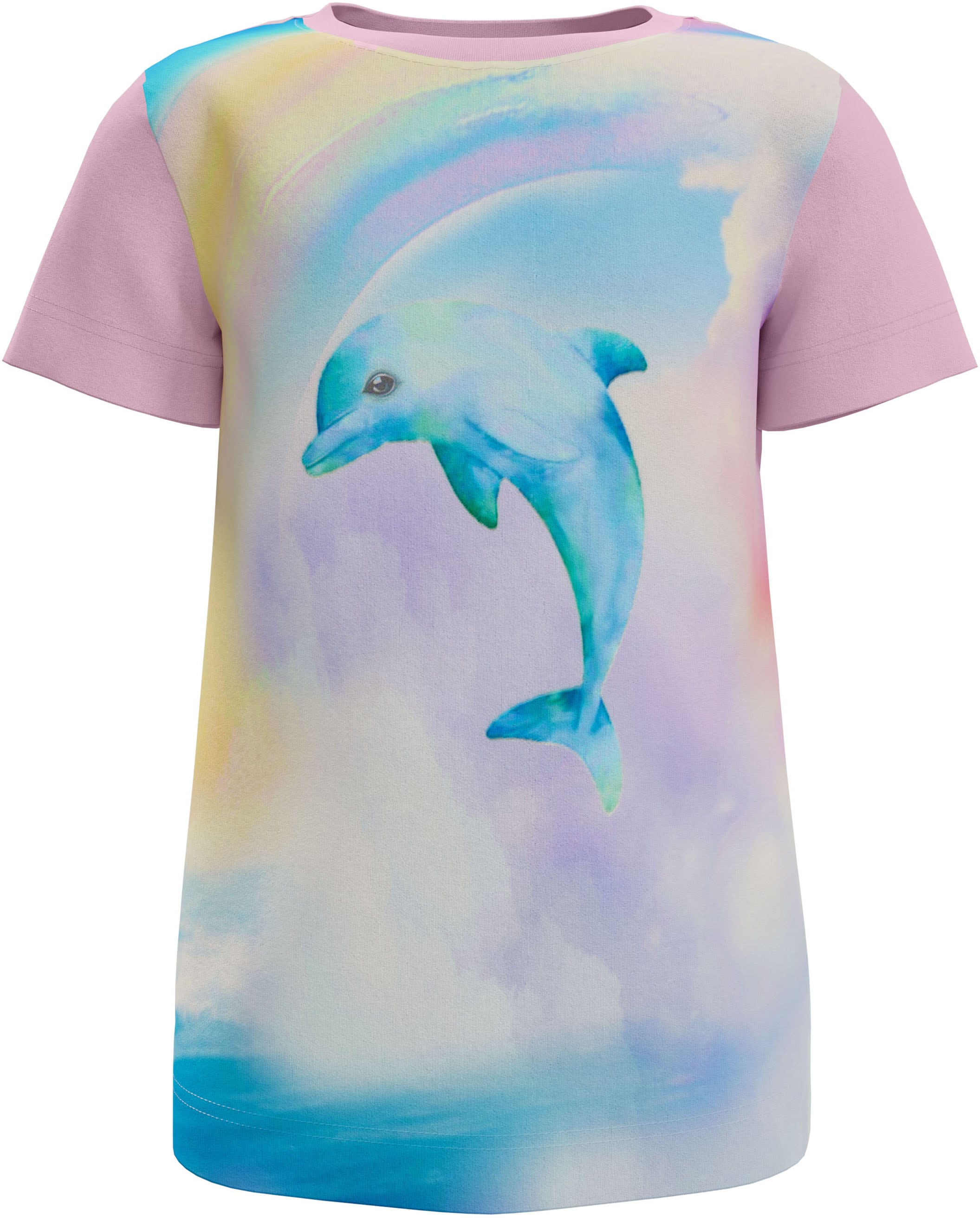 KIDSWORLD T-Shirt »Shirt mit großem Fotodruck«, T-Shirt mit süßen Delfin-Fotodruck