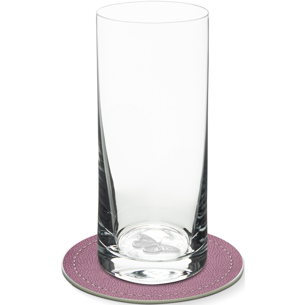 Contento Longdrinkglas, (Set, 4 tlg., 2 Longdrinkgläser und 2 Untersetzer)