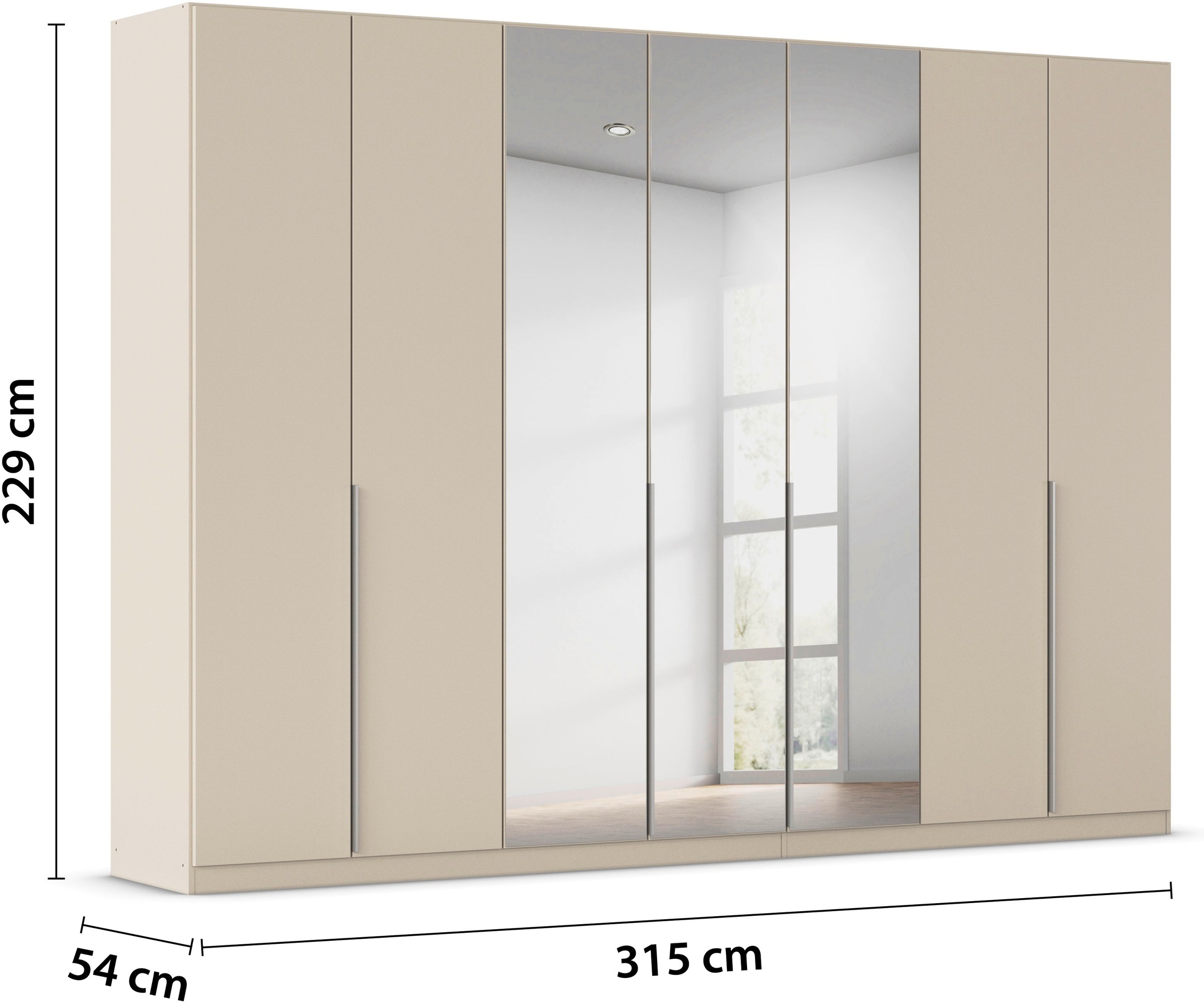 rauch Drehtürenschrank »Kleiderschrank Schrank Garderobe AGORDO mit Dekor- oder Hochglanzfront«, (in zwei Griff-Farben), durchdachte Innenausstattung, in 6 Breiten und 2 Höhen MADE IN GERMANY