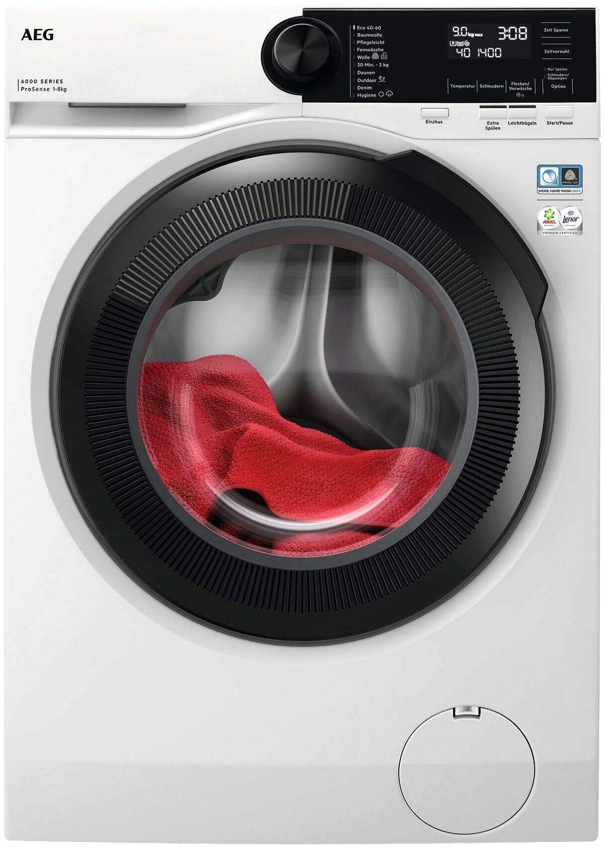 AEG Waschmaschine 6000 ProSense »LR6A65480« 8 kg 1300 U/min Hygiene-Programm mit Dampf: Entfernt zuverlässig Viren und Bakterien weiß 20 Min. - 3...