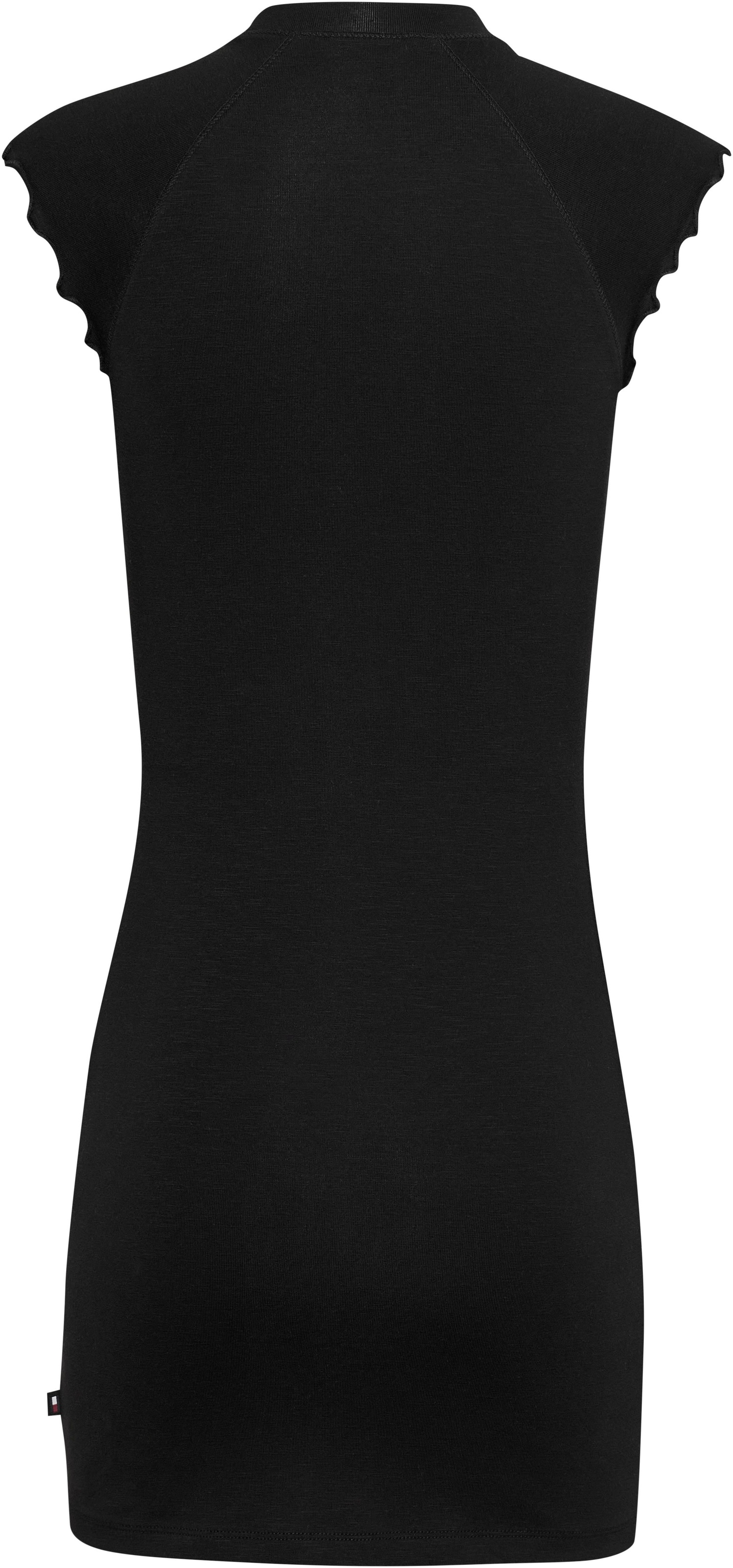 Tommy Jeans Jerseykleid »TJW RUCHE SCRIPT BODYCON DRESS«, mit gefransten Ärmeln
