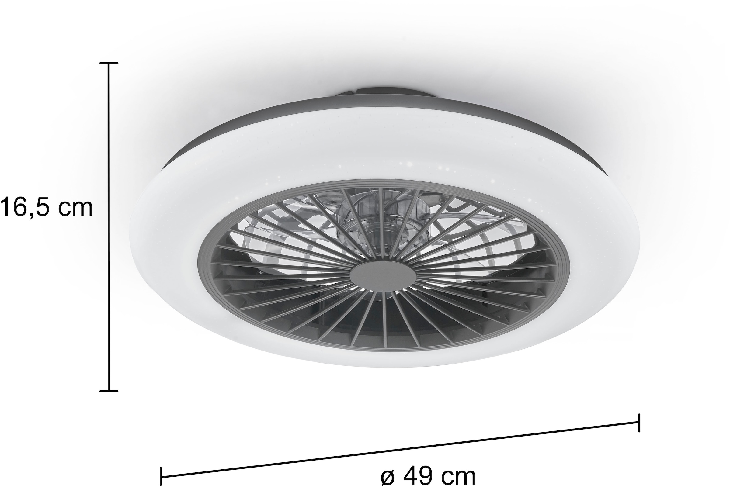 REALITY Leuchten LED Deckenleuchte »Stralsund Deckenventilator« LED-Board 1 Stk. warmweiß - kaltweiß Deckenlampe, Ventilator, Fernbedienung, Ventilator getrennt schaltbar