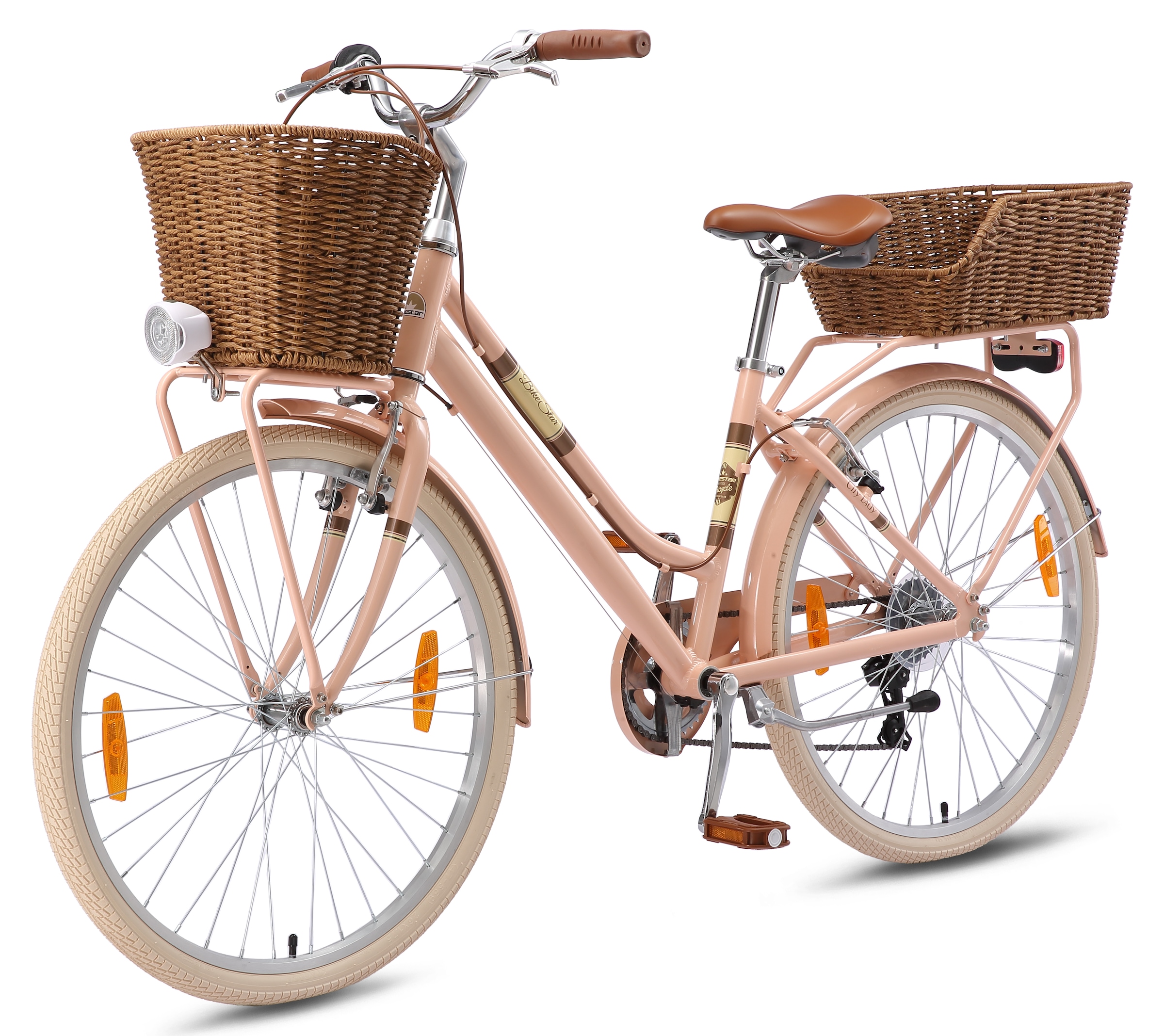 Bikestar Cityrad 7 Gang Shimano RD-TY21 Schaltwerk Kettenschaltung für Damen, Kettenschaltung