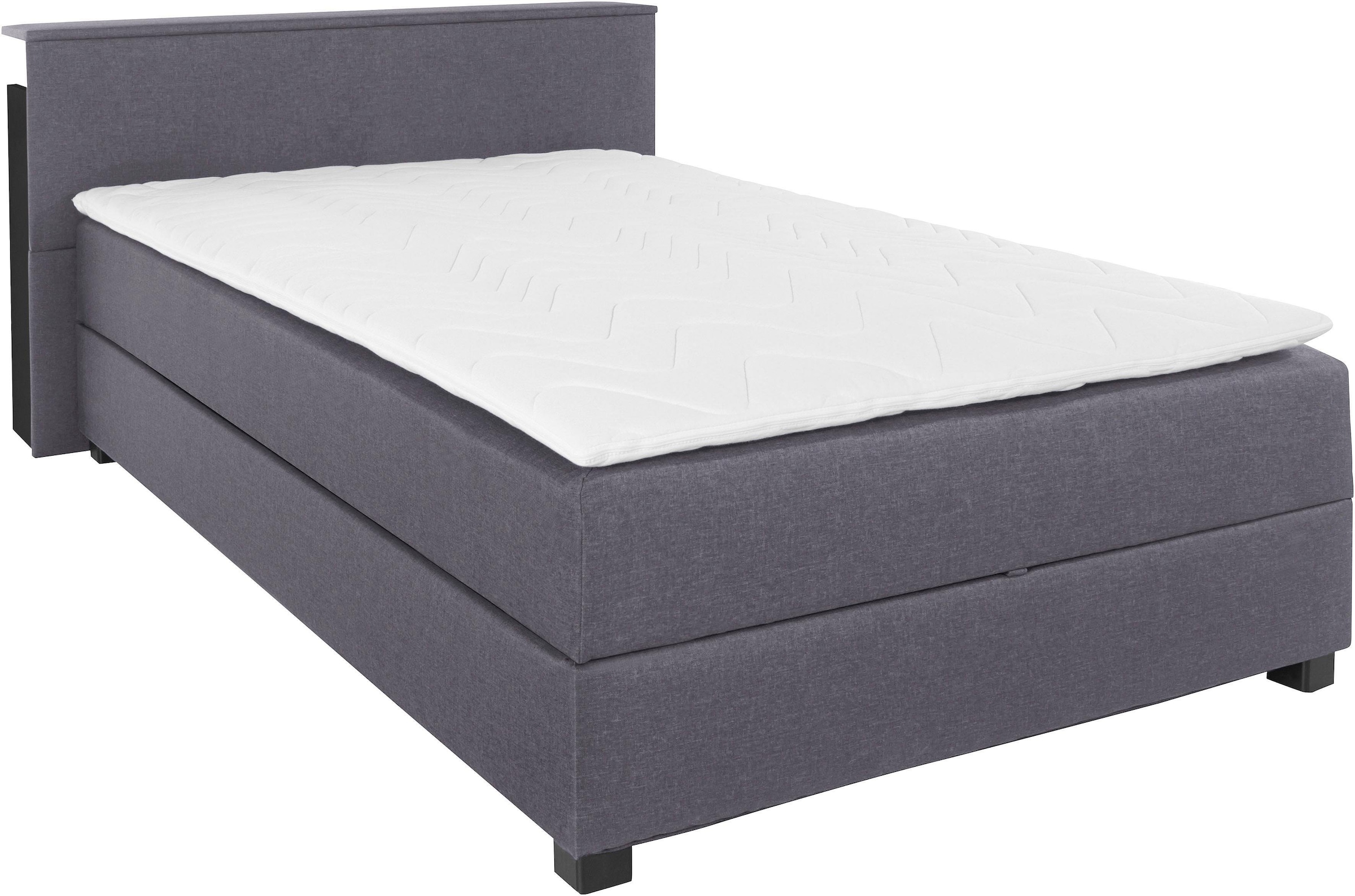4. Bild von Breckle Northeim Boxspringbett, mit ausziehbarem Regal, Topper und Bettkasten