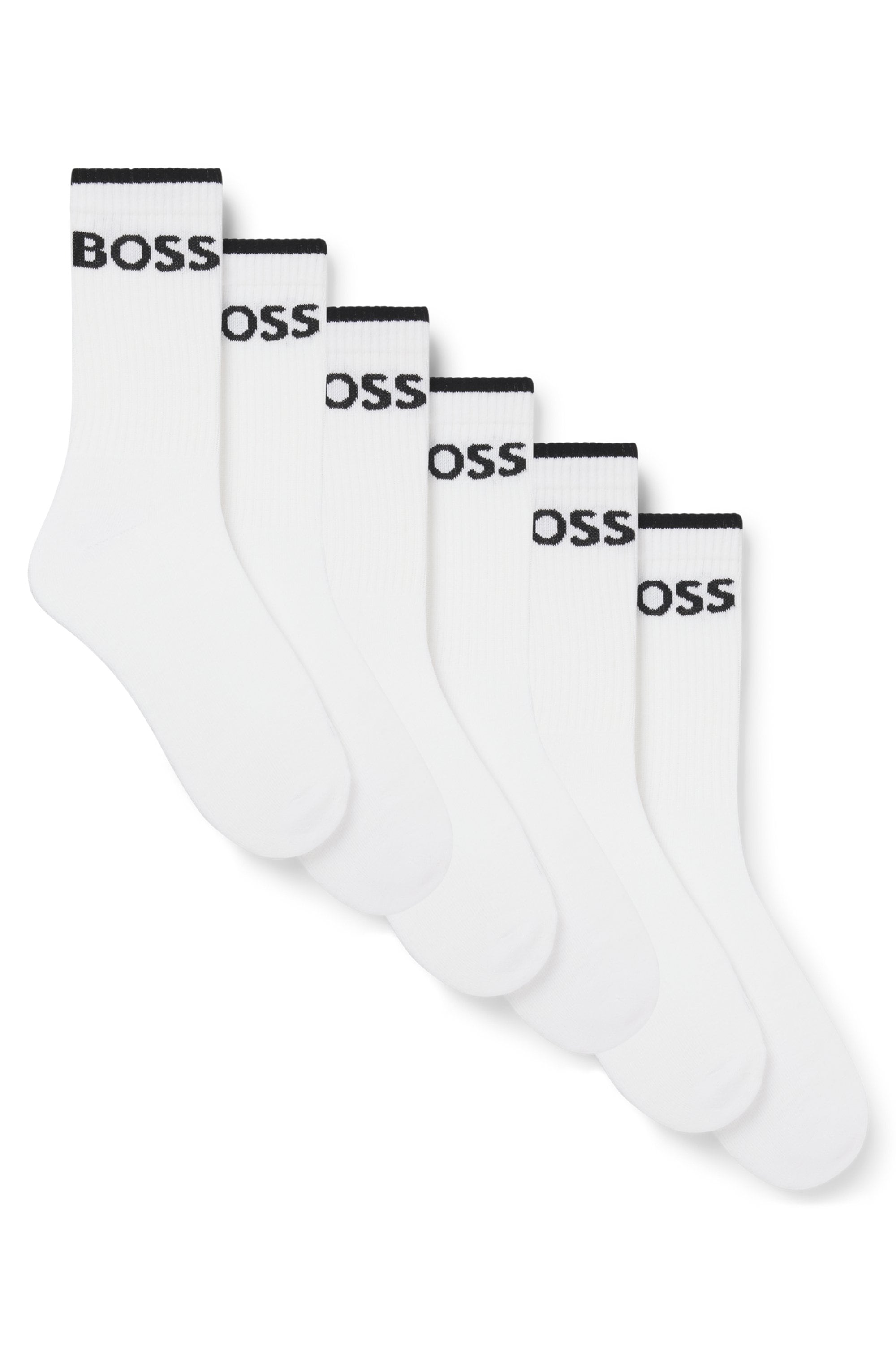BOSS Businesssocken »6P QS Stripe CC«, (Packung, 6 Paar, 6er), mit BOSS Schriftzug