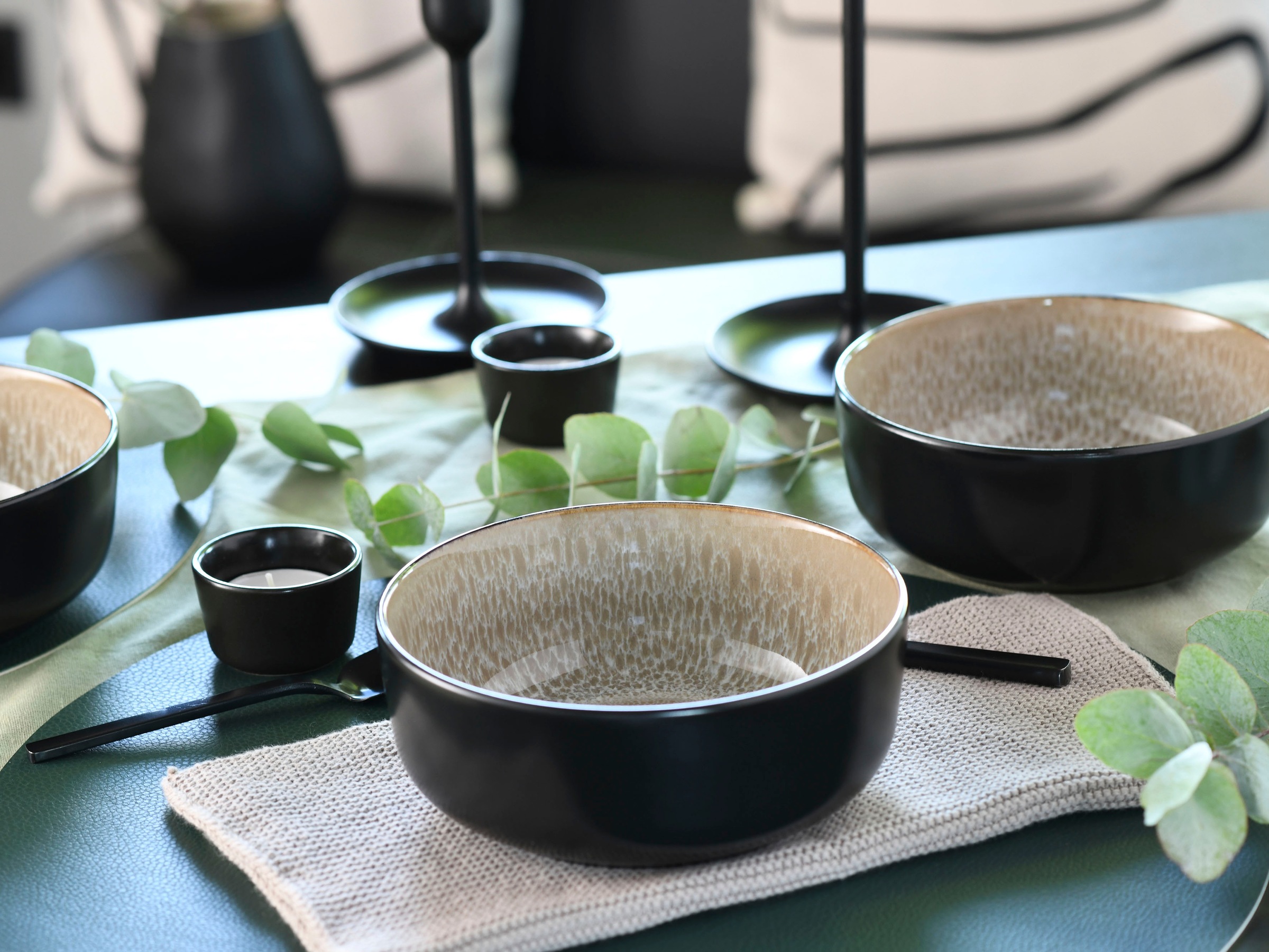 andas Müslischale »modernes Schüssel-Set Nydala, Geschirr-Set, Bowl«, 6 tlg., aus Steinzeug, hohe Haltbarkeit, spülmaschinengeeignet & mikrowellengeeignet