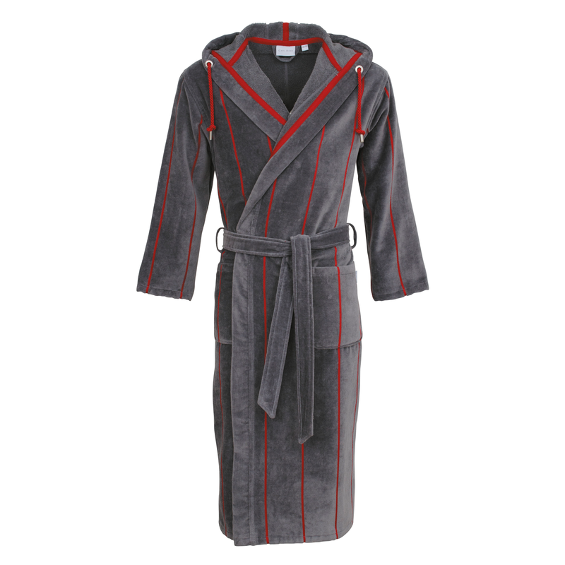 CARL ROSS Herrenbademantel »530300« 1 Stk. tlg., Langform graphite 52/54 pflegeleichtes Veloursfrottier