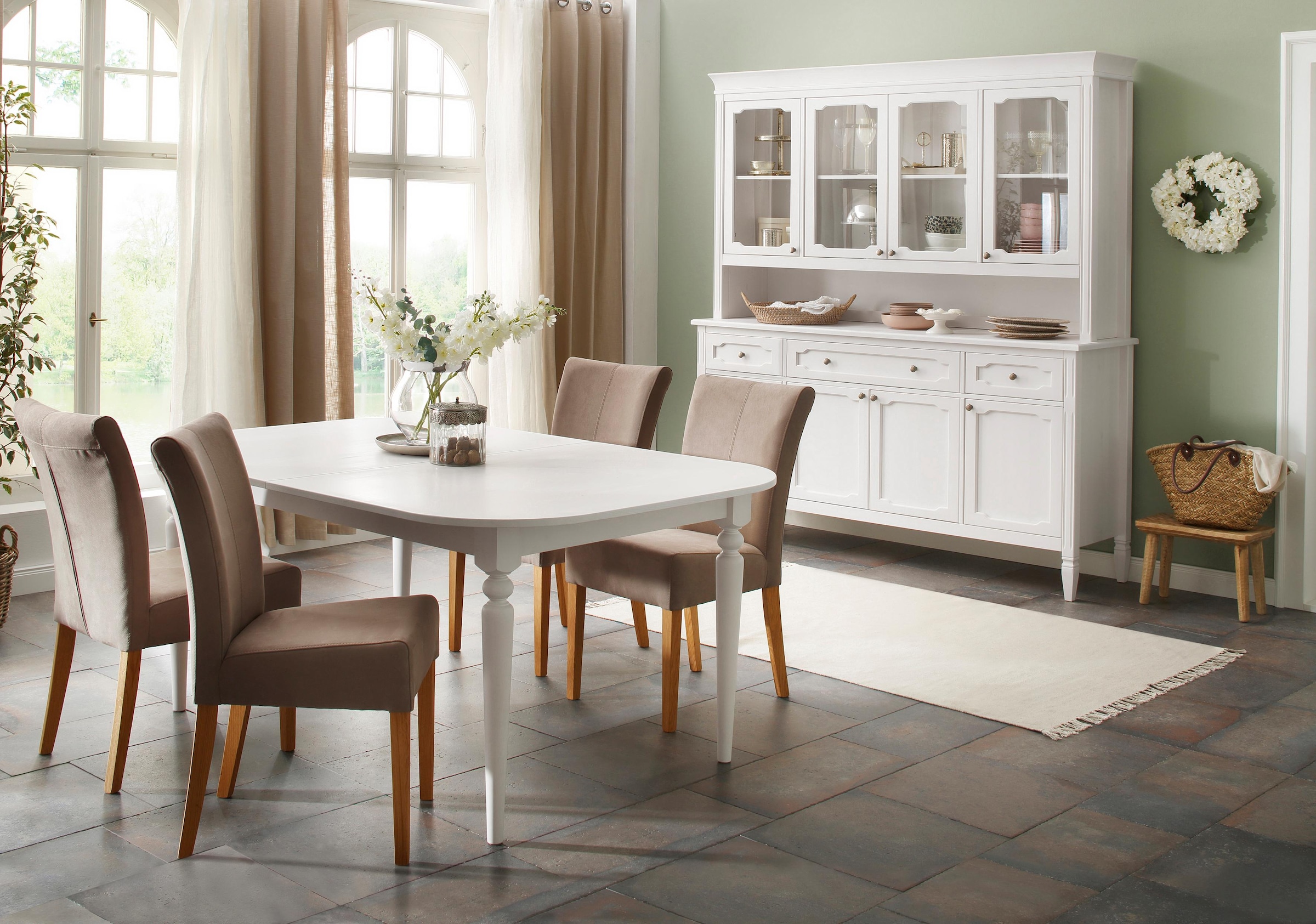 Home affaire Esszimmerstuhl »Queen Polsterstuhl BESTSELLER«, (Set), 2 St., Luxus-Microfaser, verschiedene Bezüge, Gestell Massivholz