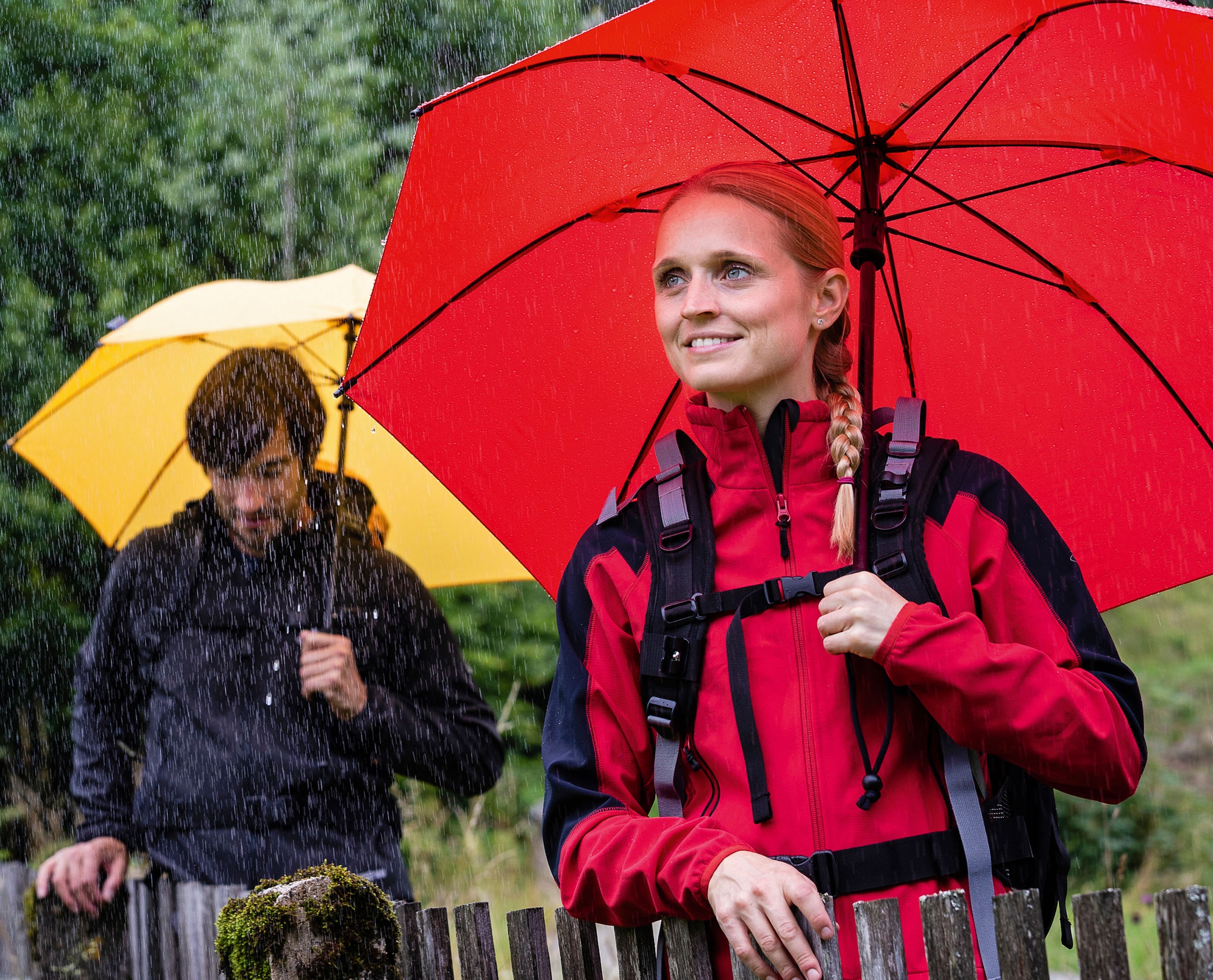 EuroSCHIRM® Stockregenschirm »birdiepal® outdoor«, mit Schultertragegurt an der Hülle und Kompass am Griff, extrem stabil