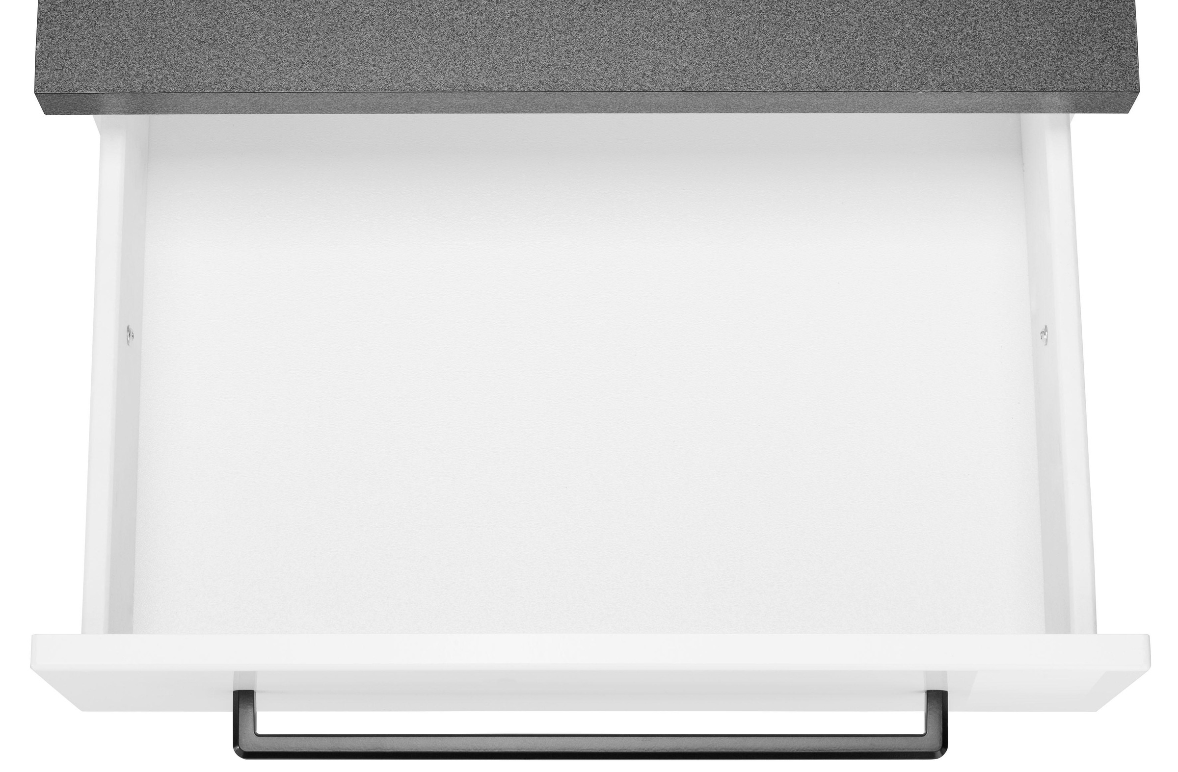 KOCHSTATION Küchenzeile »KS-Tulsa«, mit E-Geräten, Breite 300 cm, schwarze Metallgriffe, MDF Fronten