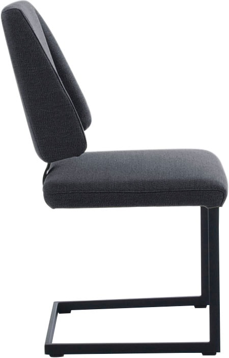 K+W Komfort & Wohnen Freischwinger »Longbeach«, 1 St., Flachgewebe Q2 2250, mit Gestell und Abstandshalter in Metall schwarz Struktur, Sitzkomfort