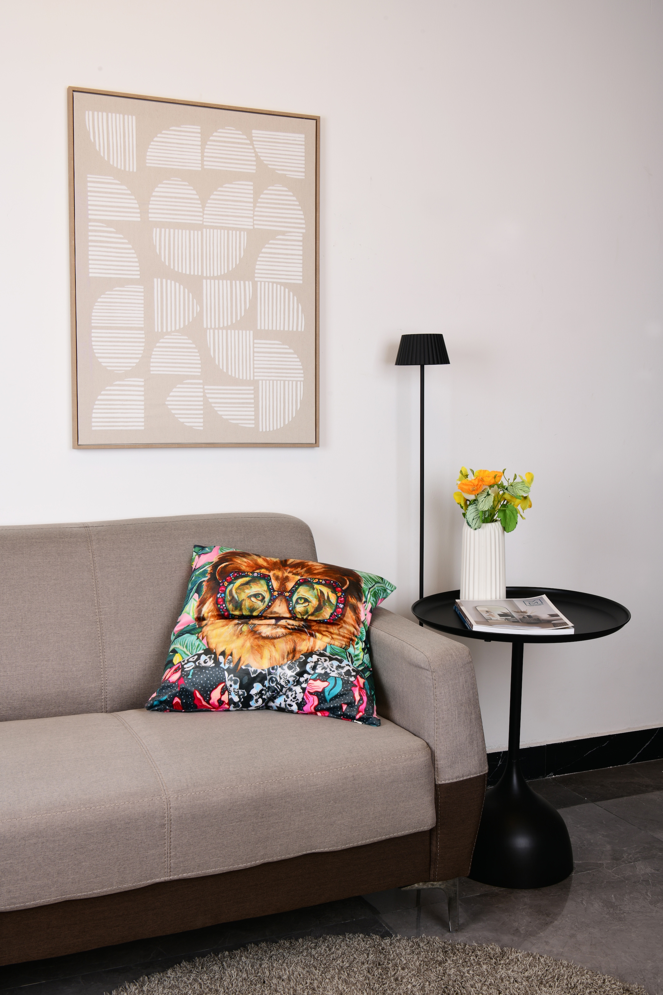 MIRRORS AND MORE Dekokissen »LEORO« gemustert, Dekokissen mit Füllung