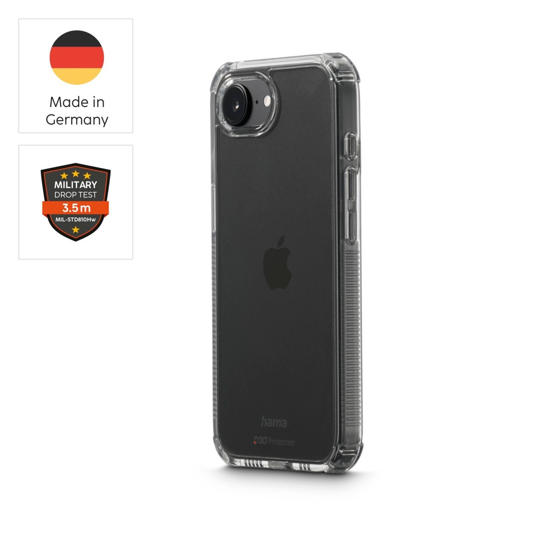 Hama Handyhülle »Handyhülle "Extreme Protect" für Apple iPhone 16e, durchsichtig«, Apple iPhone 16e, kratzfest, Anti-Vergilbung